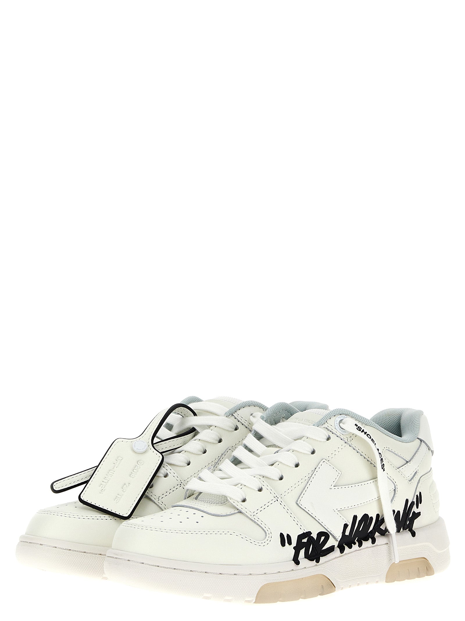 Off-White White Black Leather Low Top Sneakers