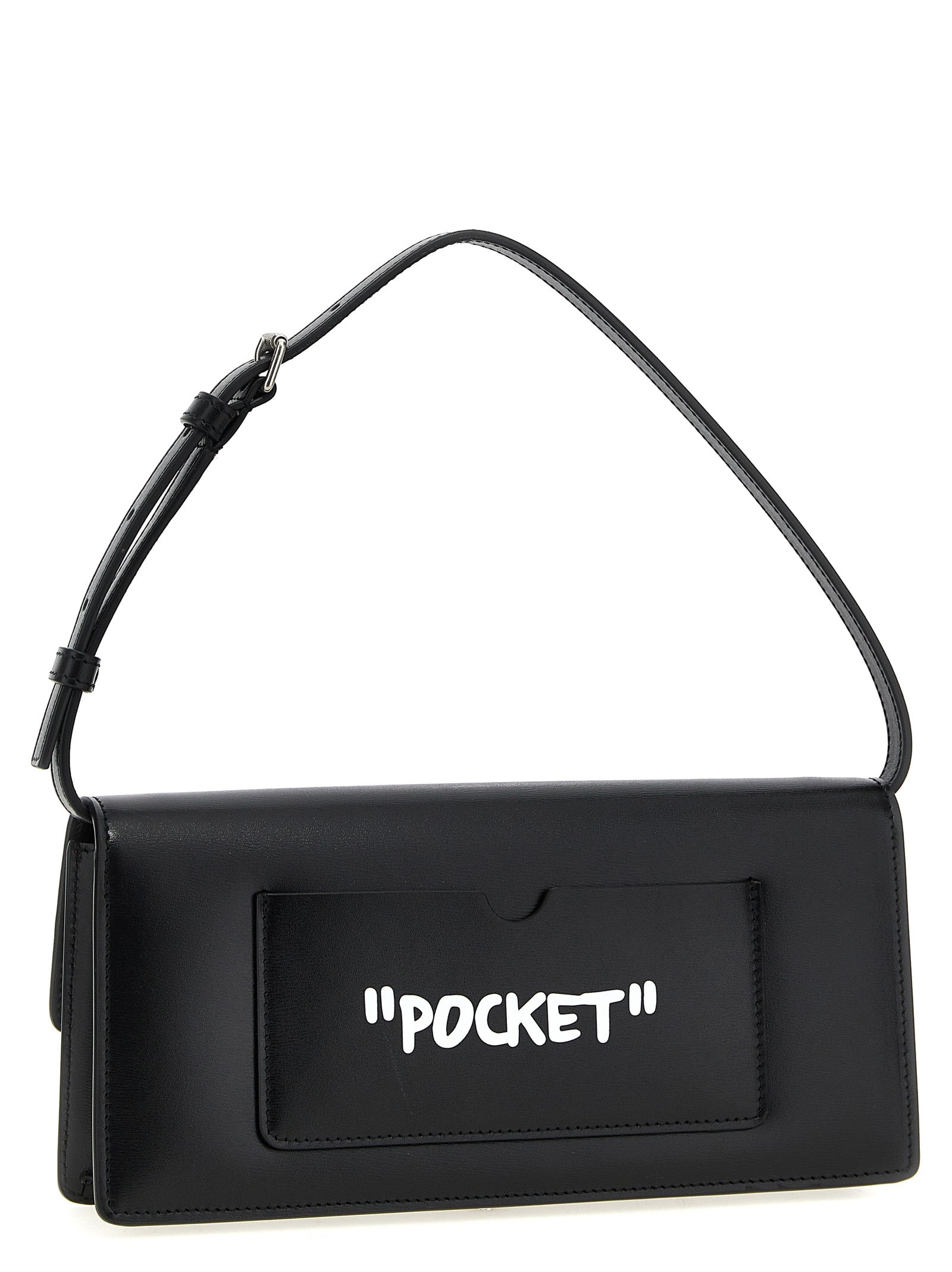 Off-White White Black Jitney 1.0 Calf Leather Shoulder Bag