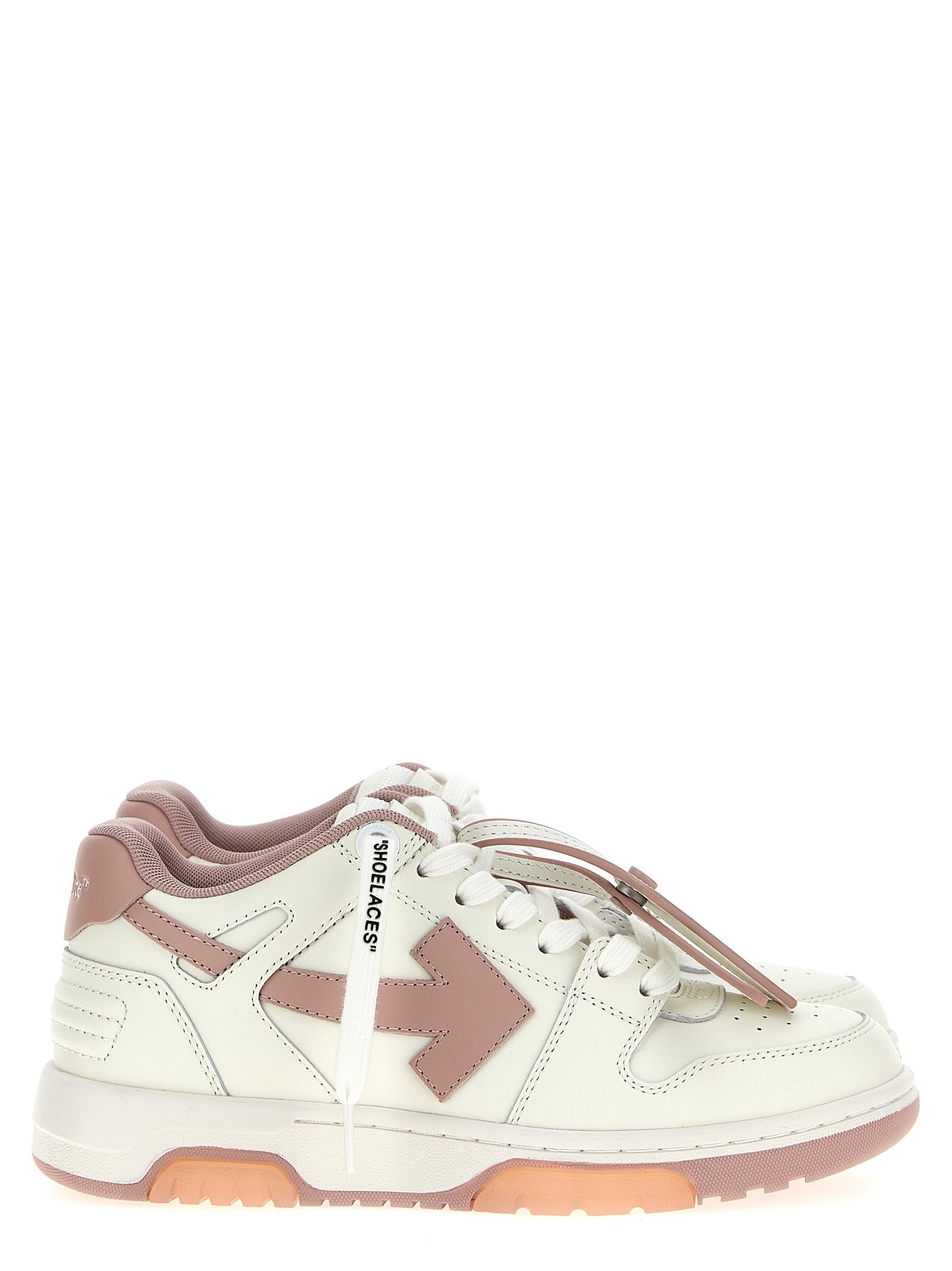 Off-White Pink Leather Low Top Sneakers