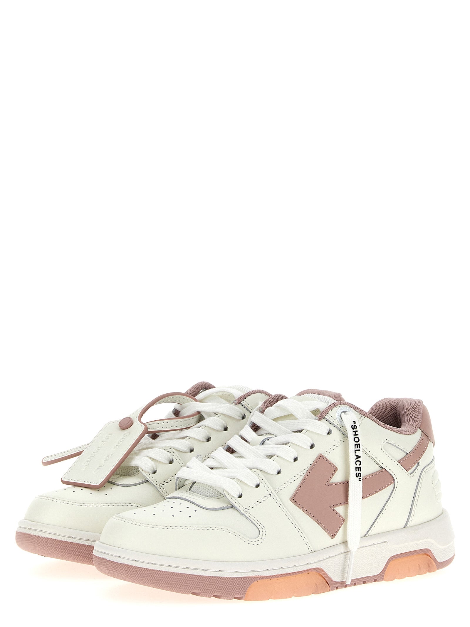 Off-White Pink Leather Low Top Sneakers