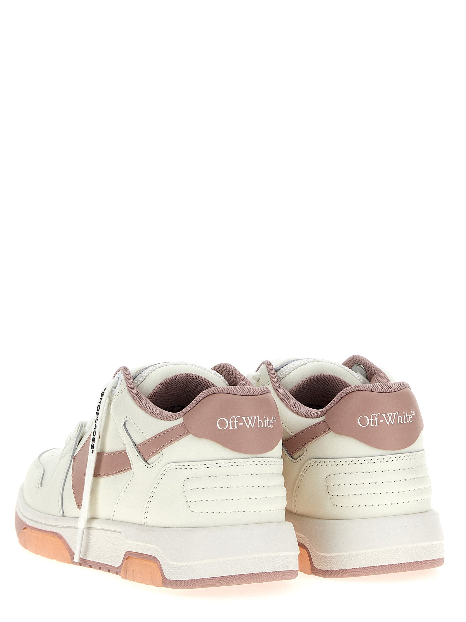 Off-White Pink Leather Low Top Sneakers