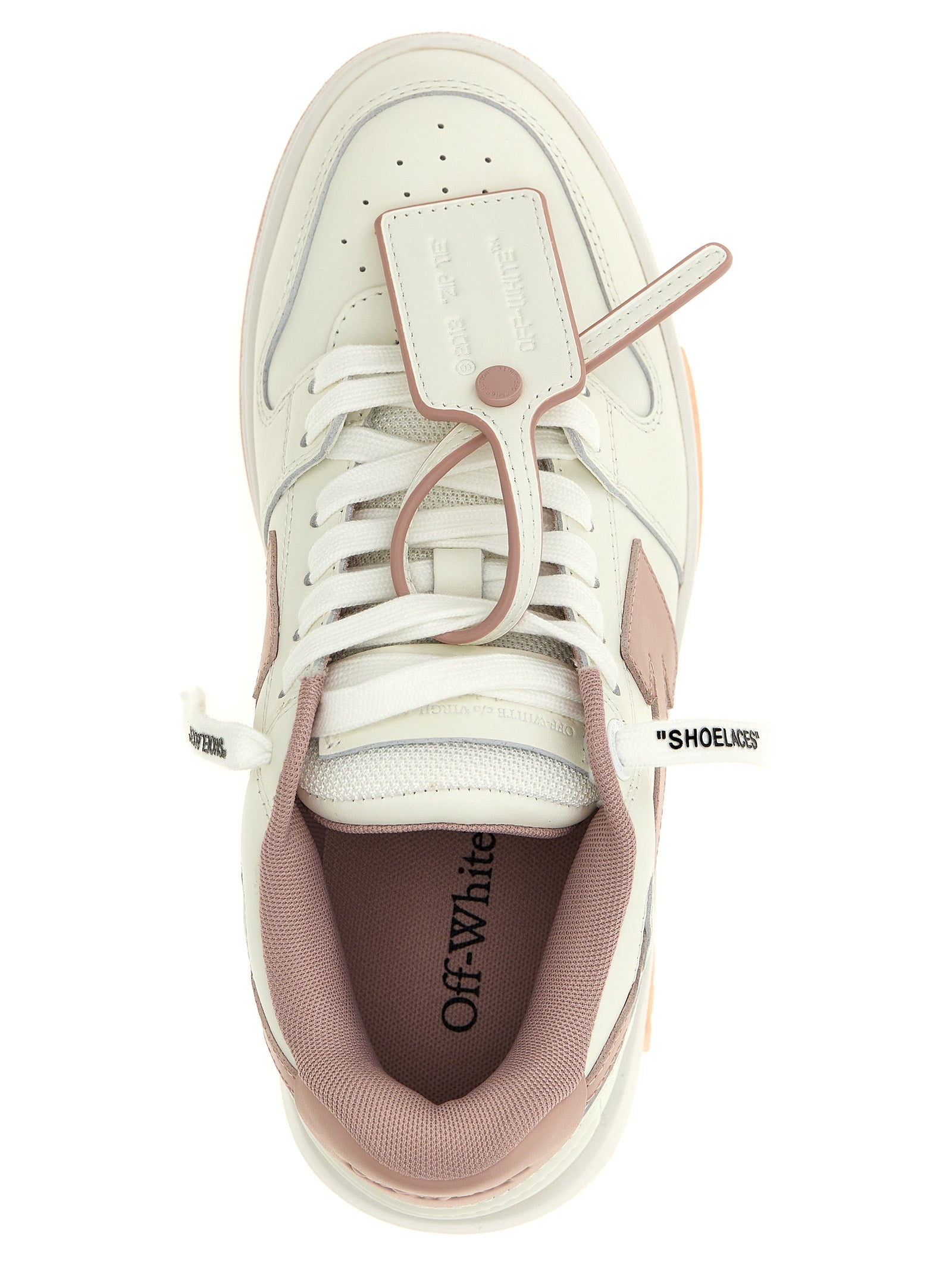 Off-White Pink Leather Low Top Sneakers