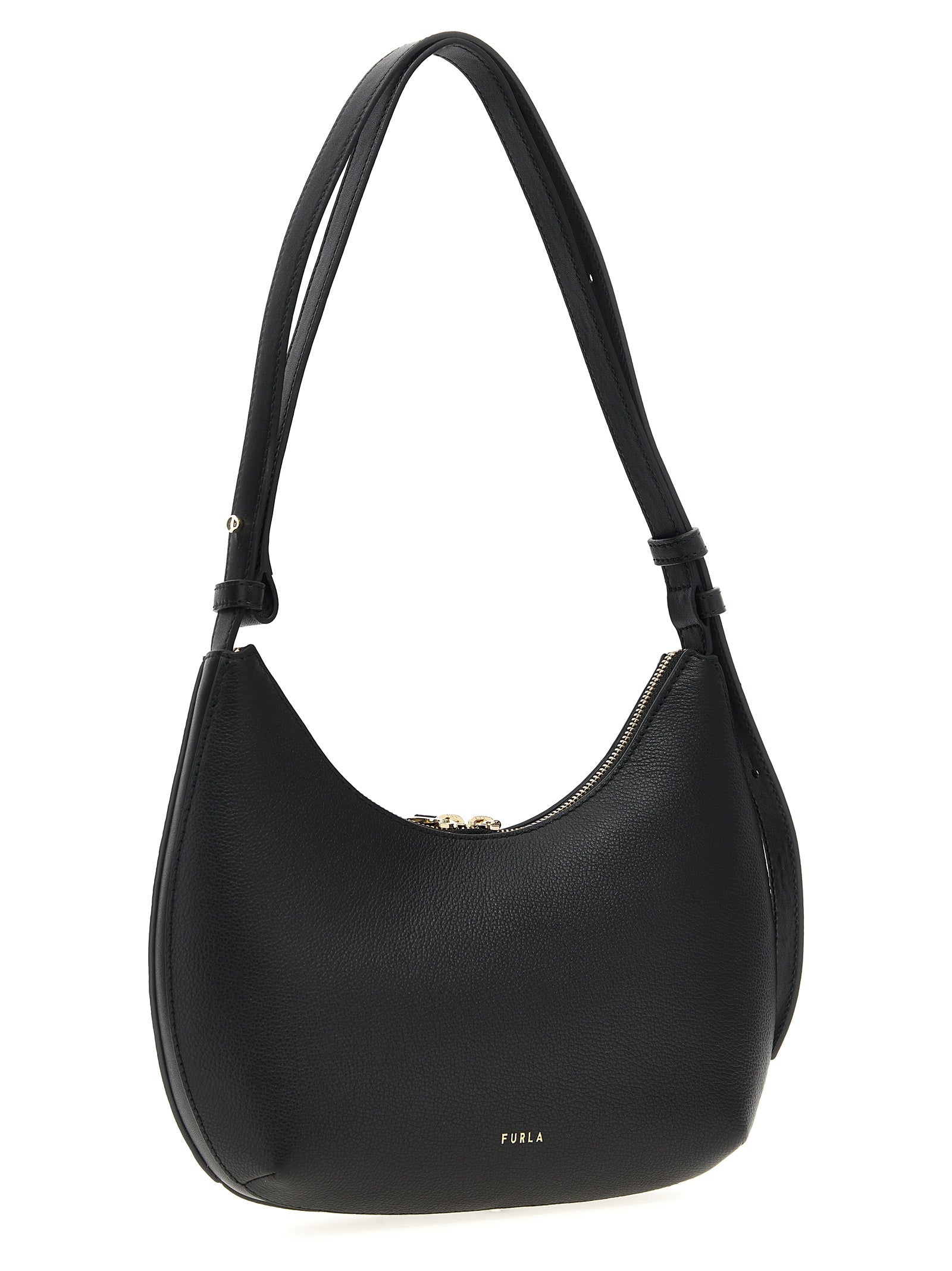 Furla Black Goccia Leather Shoulder Bag