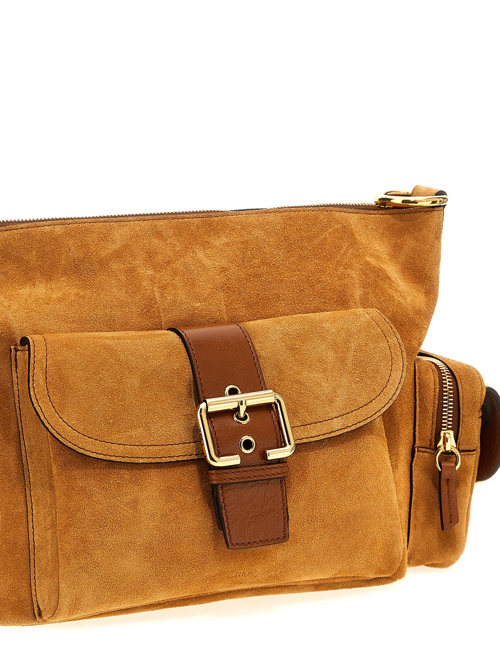 Chloé Brown Camera Bag Shoulder Bag Calf Leather