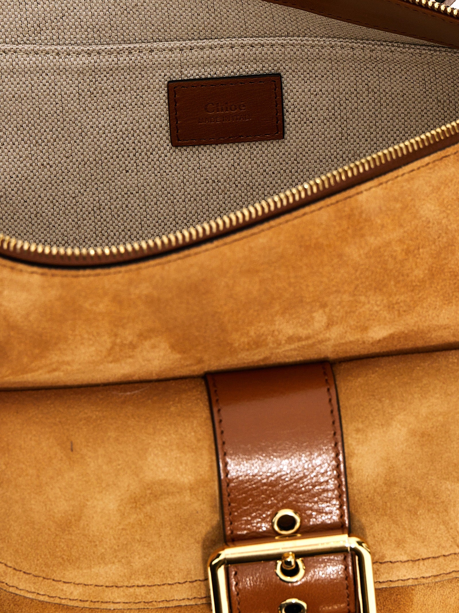 Chloé Brown Camera Bag Shoulder Bag Calf Leather