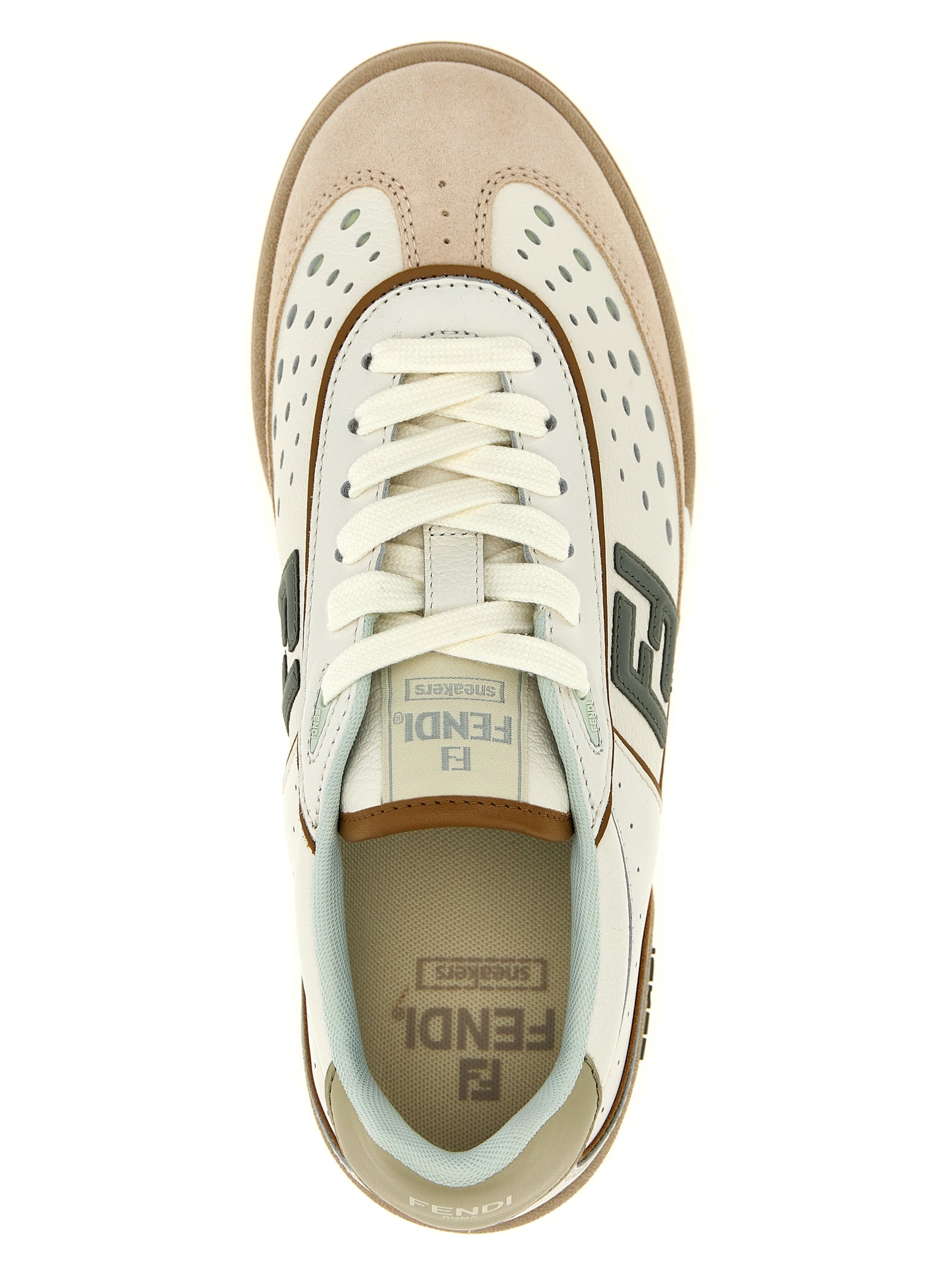 Fendi Beige Fendi Match Leather Sneakers