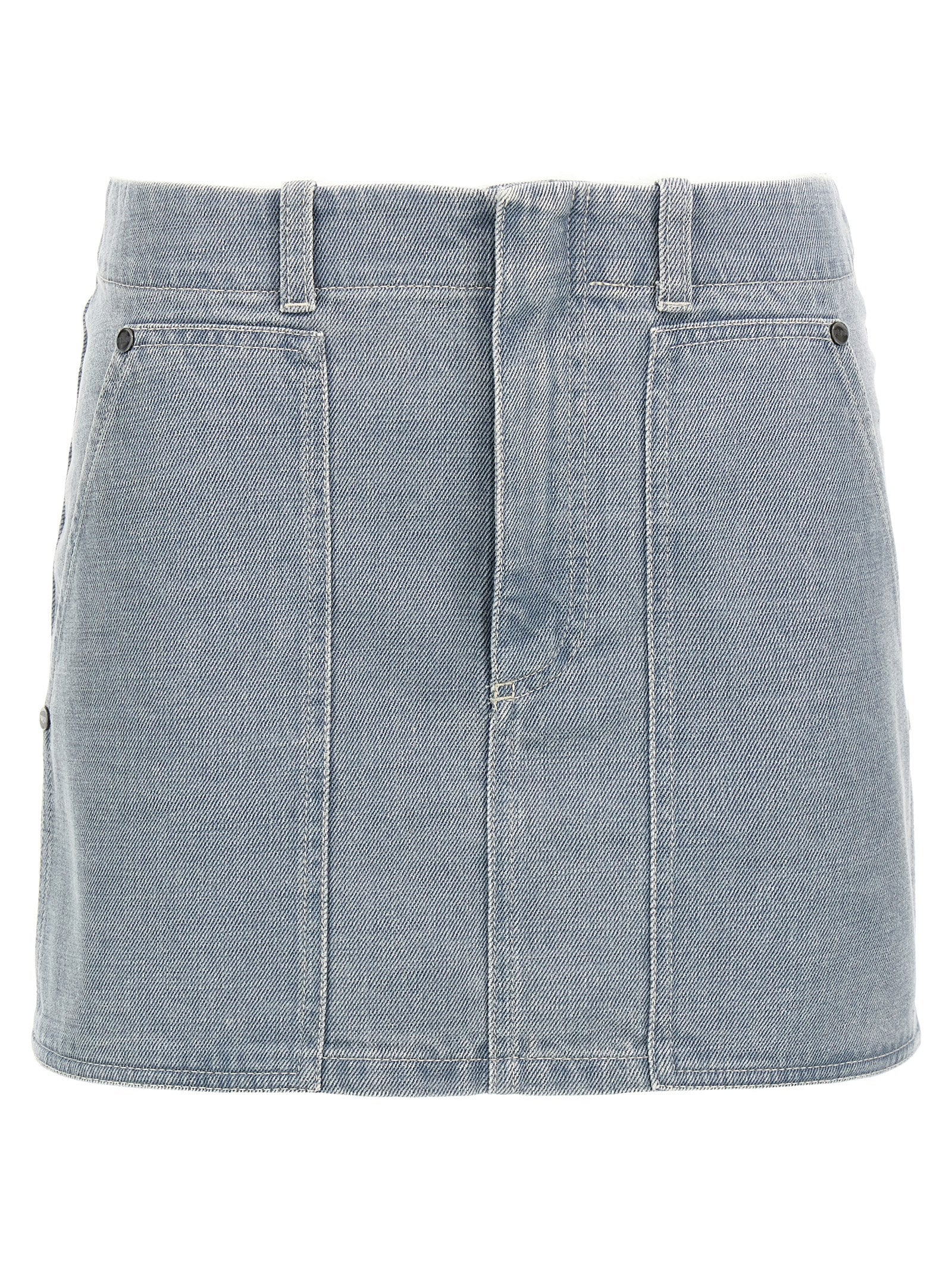 Fendi Gray Cotton Denim Miniskirt