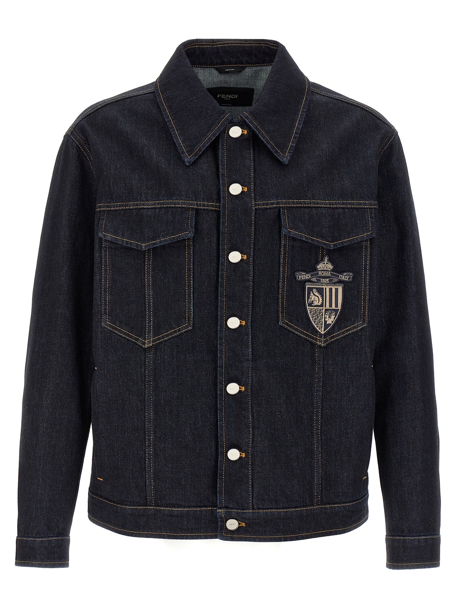Veste en jean Fendi en coton bleu
