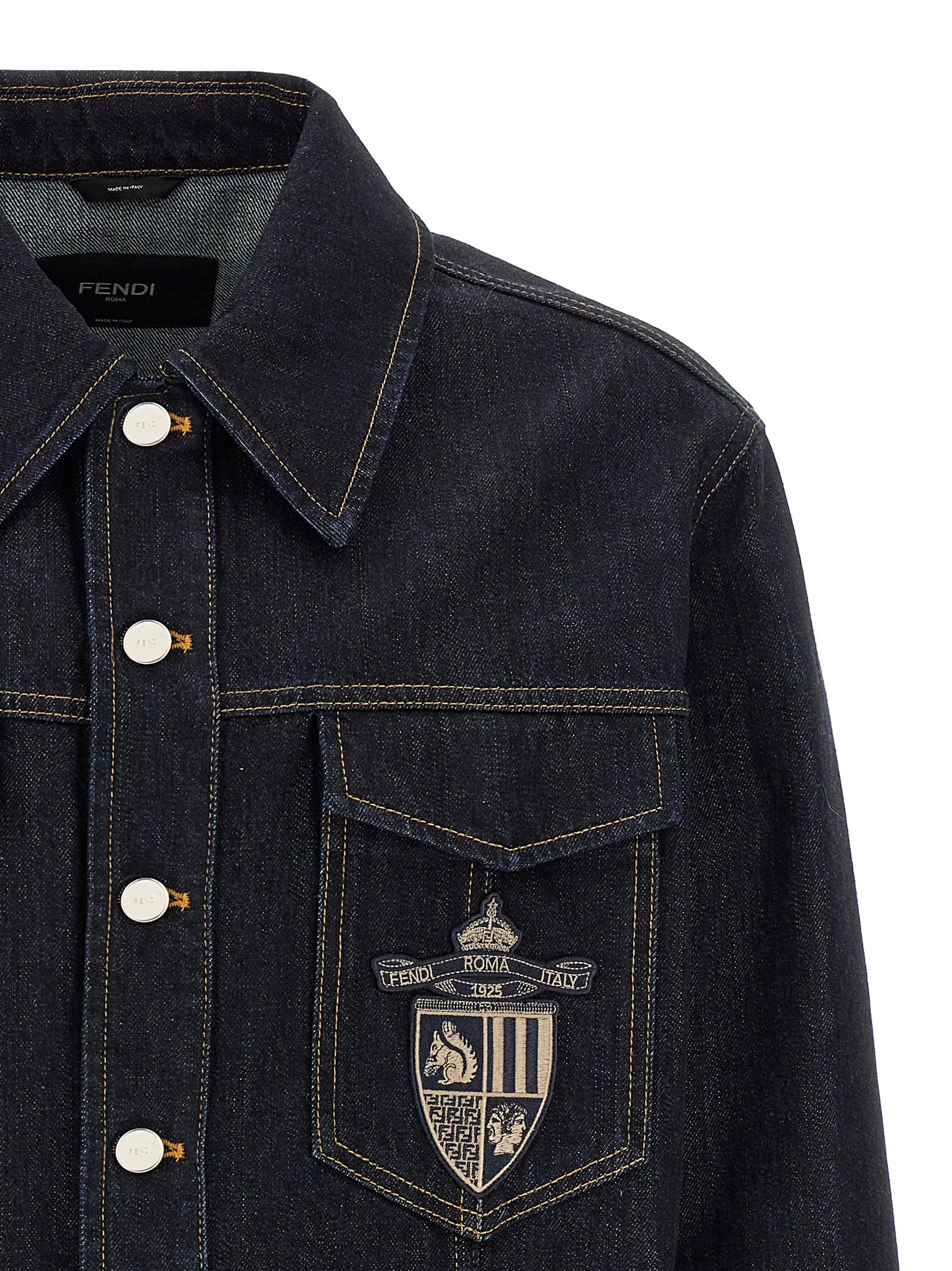 Veste en jean Fendi en coton bleu