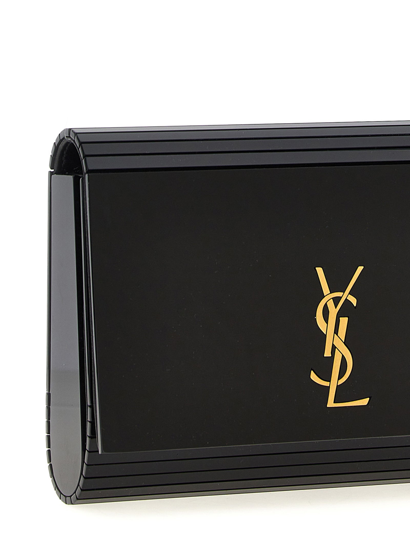 Saint Laurent Black Minaudière Vicky Plexiglass Crossbody Bag