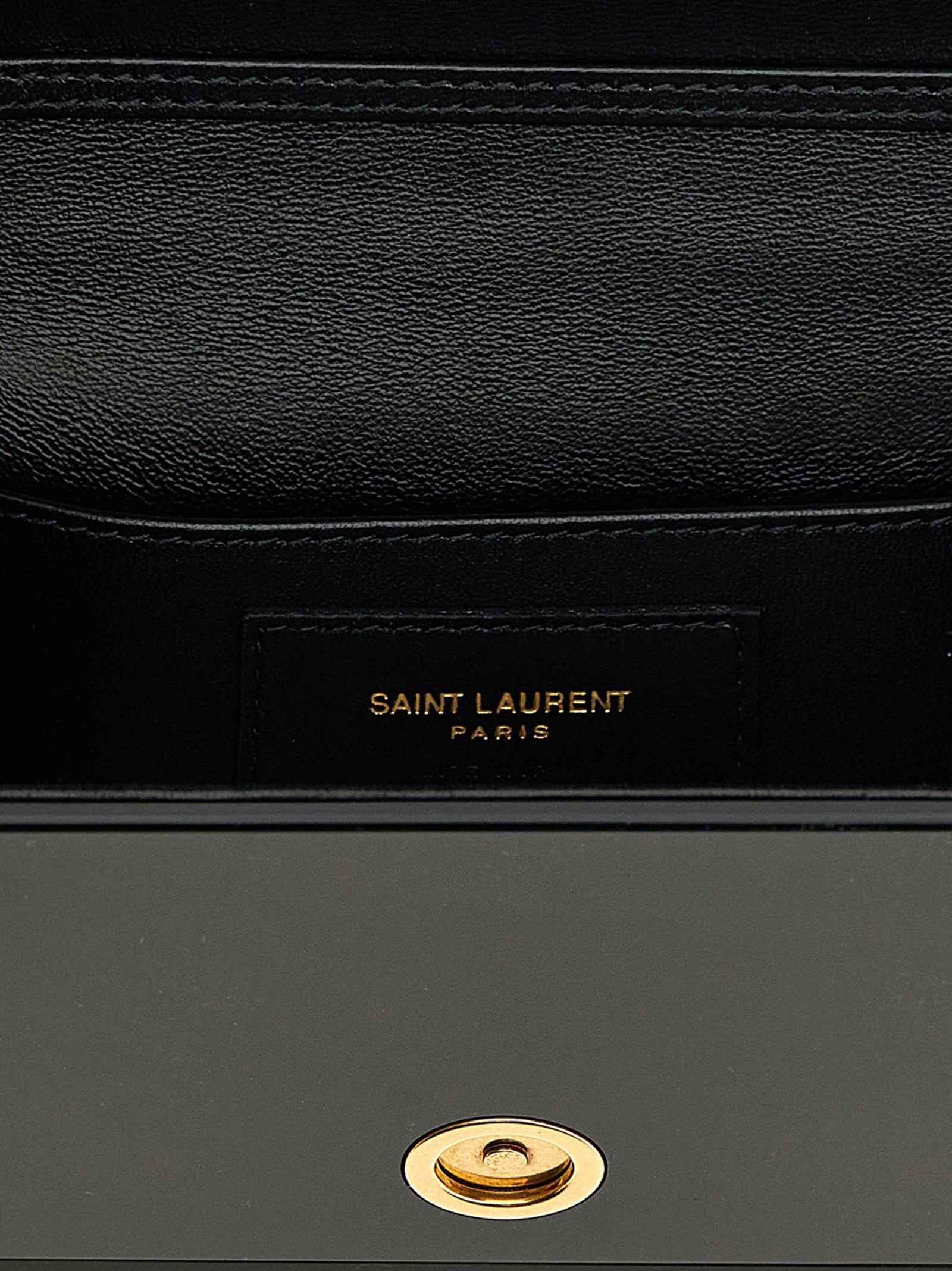 Saint Laurent Black Minaudière Vicky Plexiglass Crossbody Bag