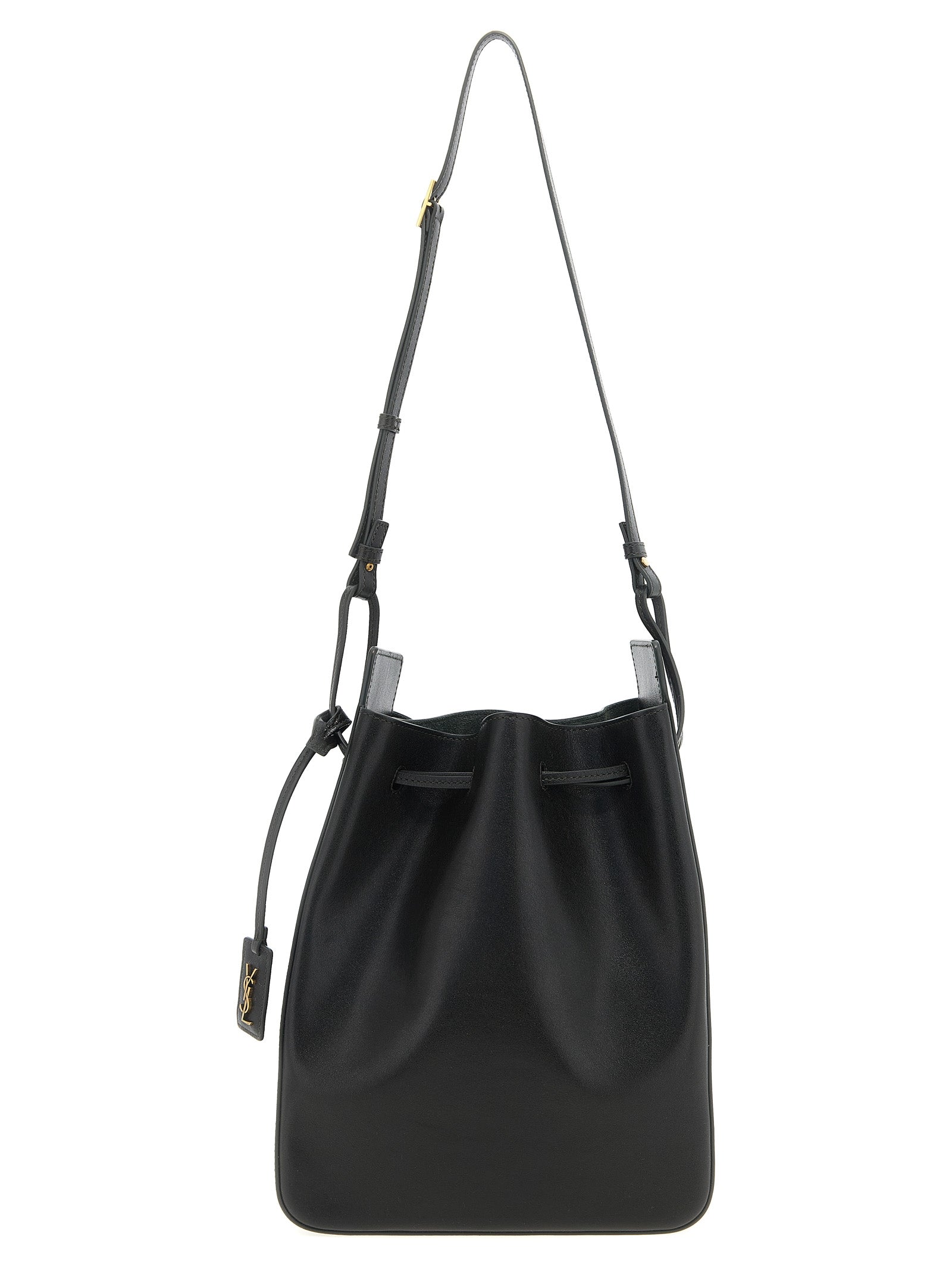Saint Laurent Green Large Bucket Leather Crossbody Bag