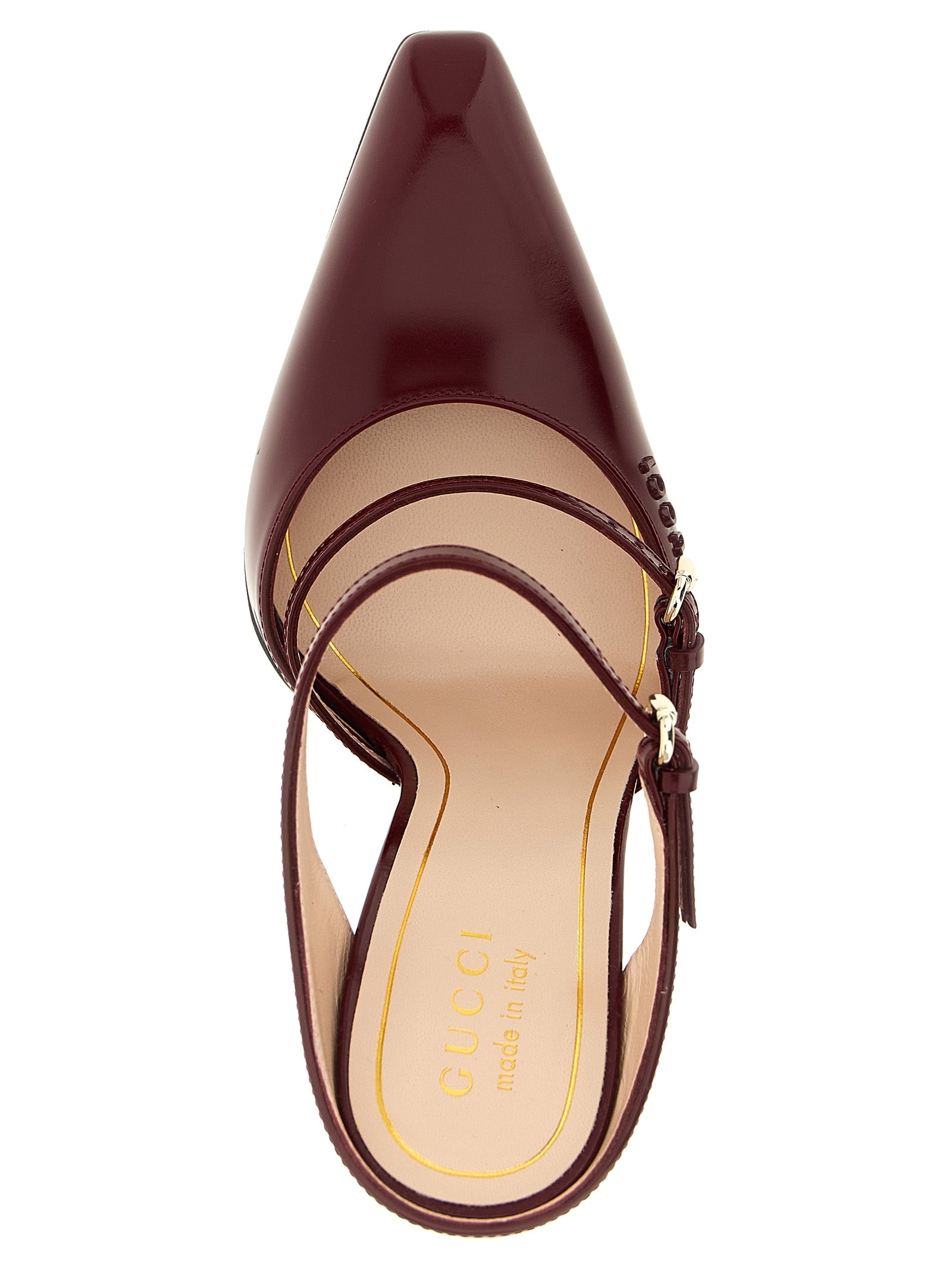 Gucci Red Rosso Ancora Leather Wedge Sandals