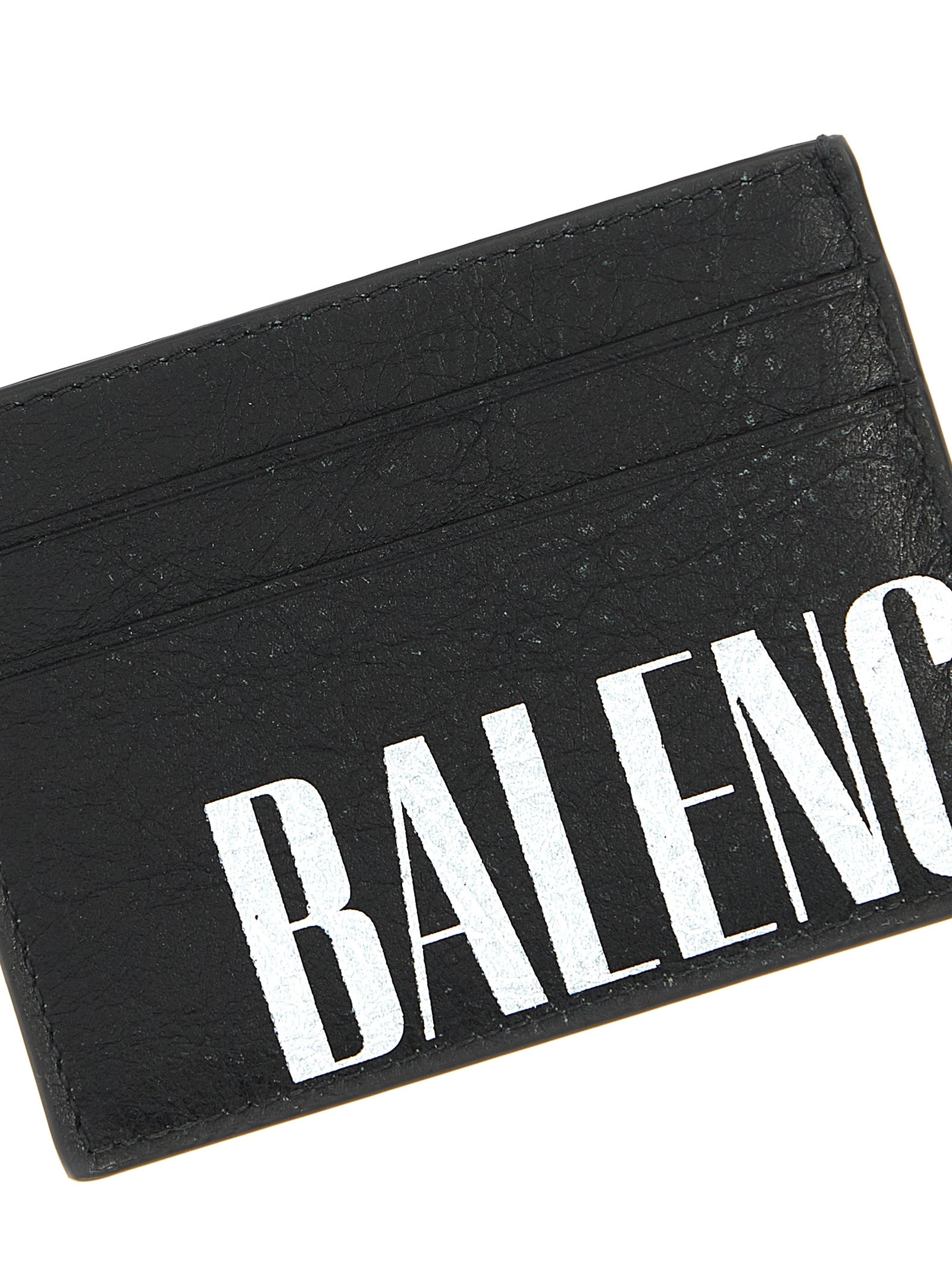 Balenciaga White Black Arena Lambskin Cardholder
