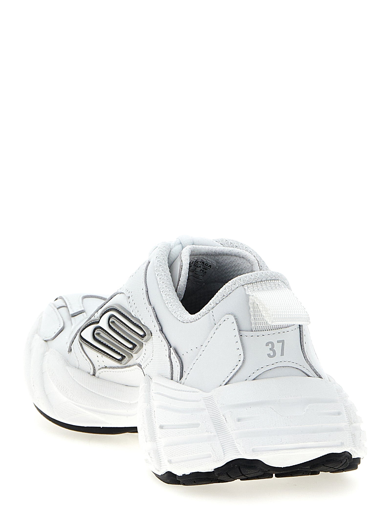 Balenciaga White Monday Leather Athletic Sneakers