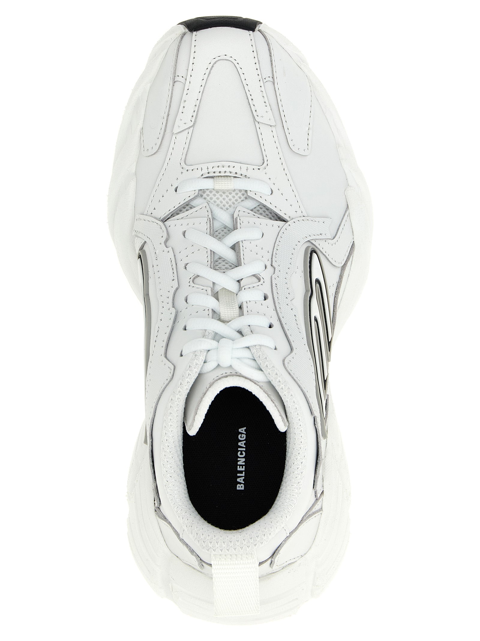 Balenciaga White Monday Leather Athletic Sneakers