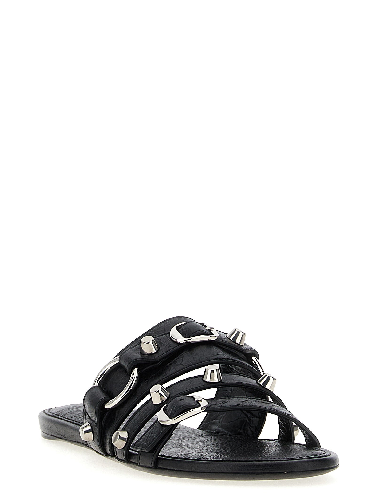 Balenciaga Black Arena City Lambskin Slides