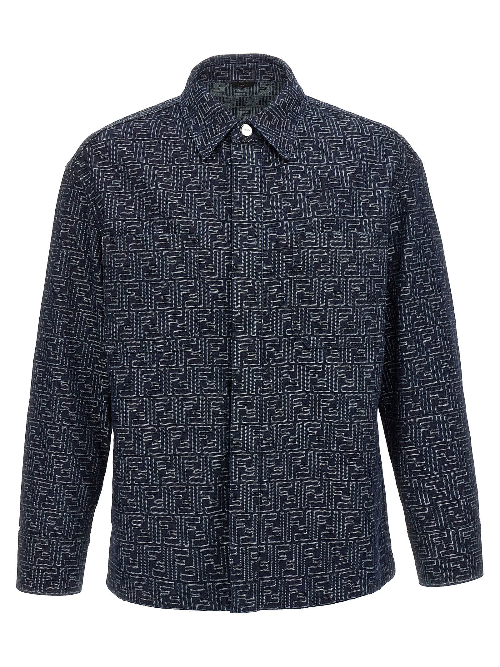Fendi Blue Denim Overshirt Cotton