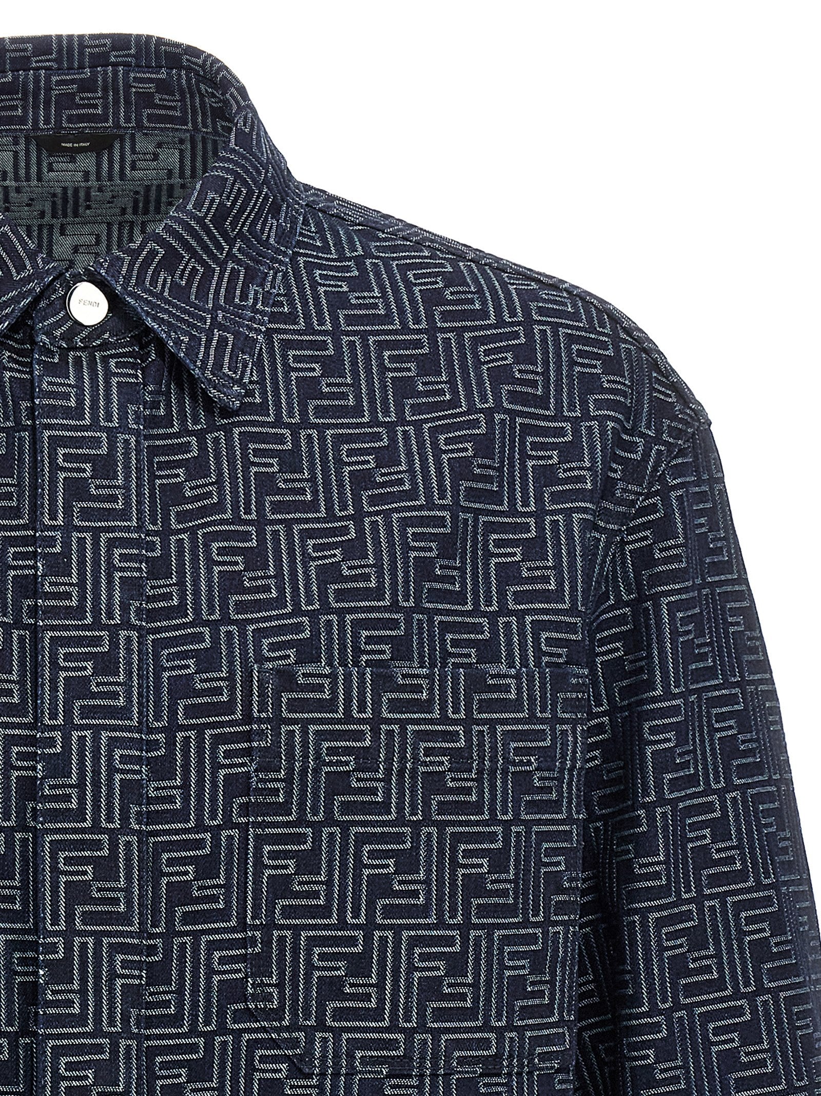 Fendi Blue Denim Overshirt Cotton