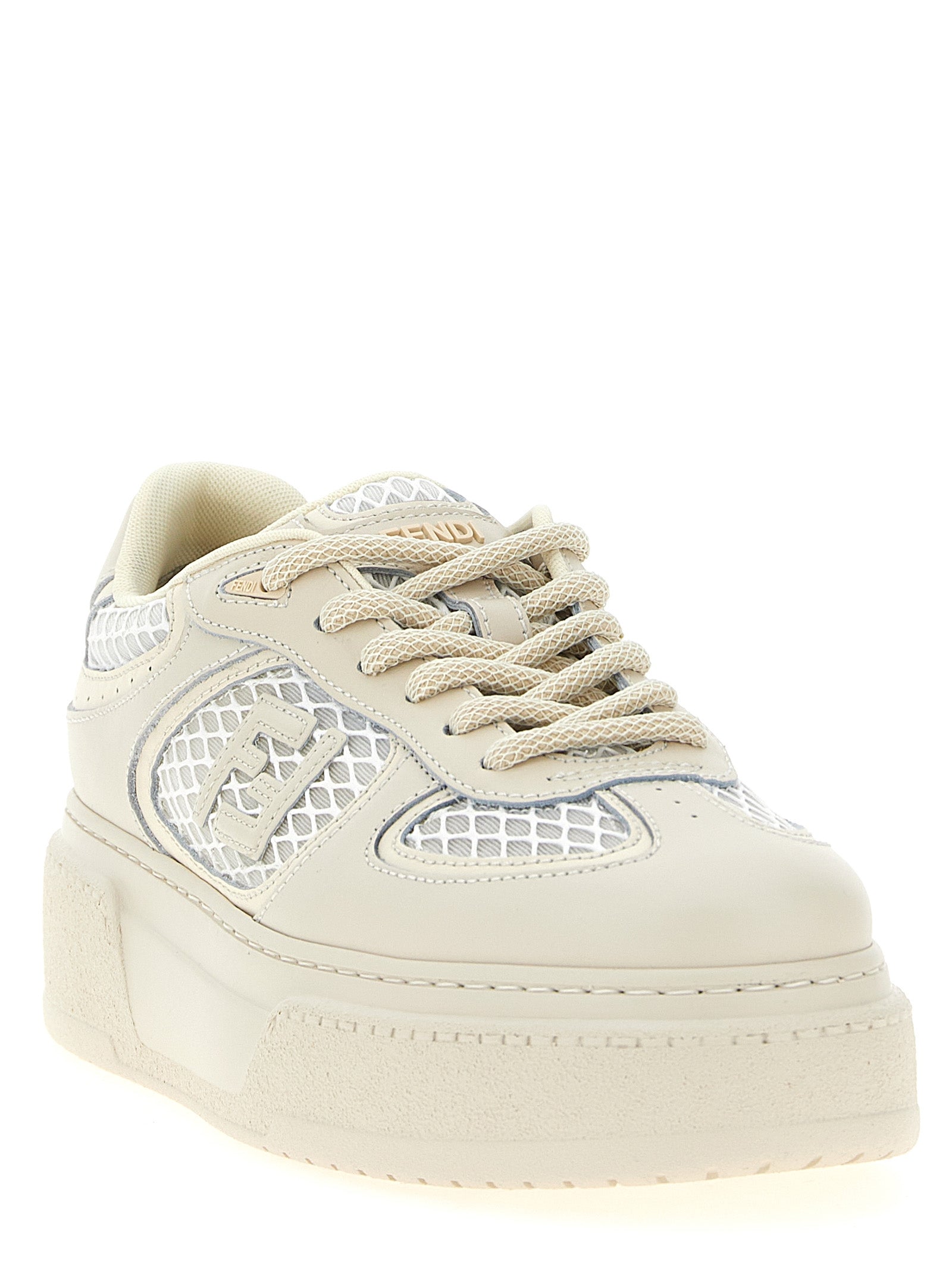 Fendi Beige Fendi Match Platform Sneakers Leather