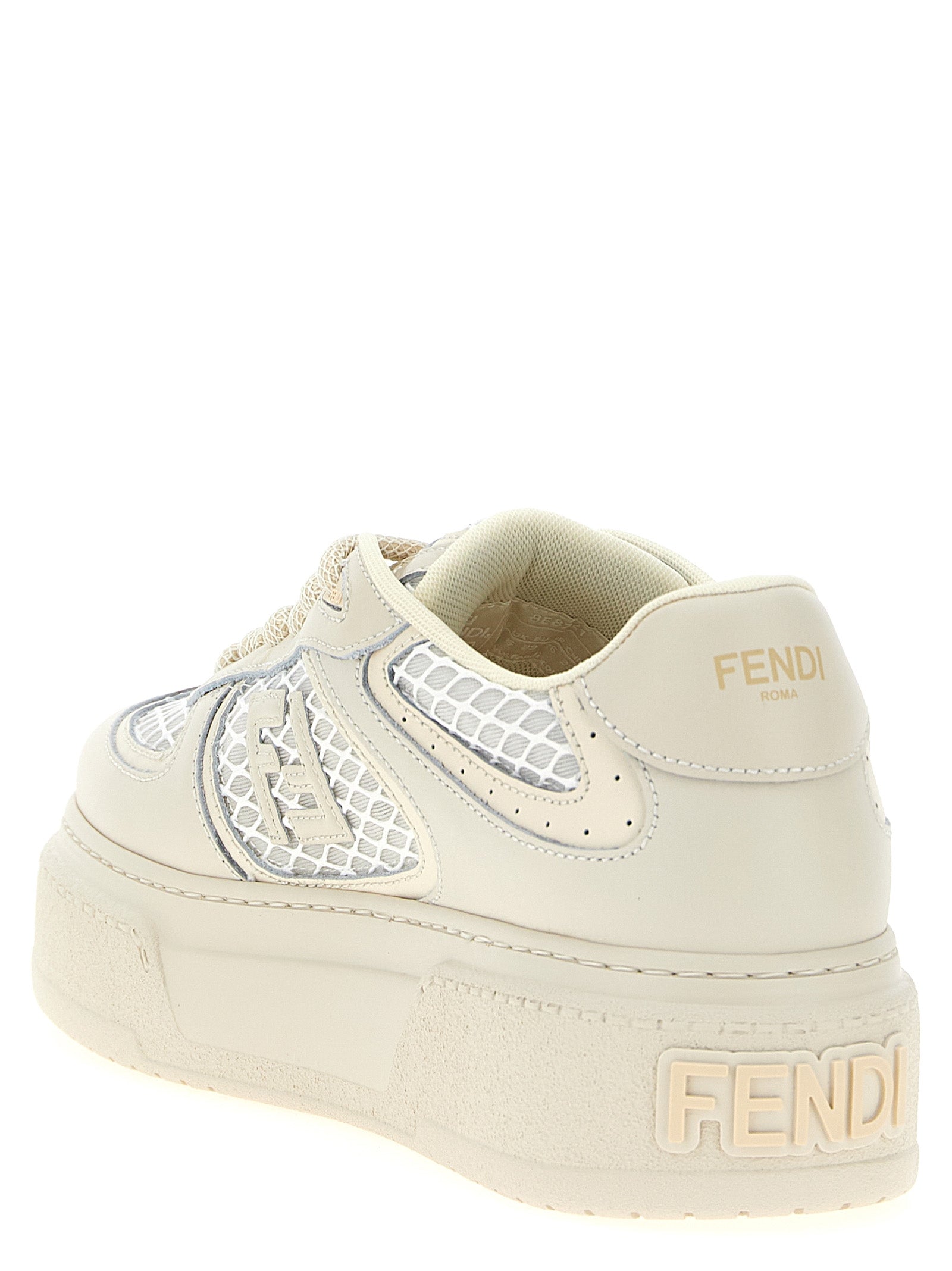 Fendi Beige Fendi Match Platform Sneakers Leather