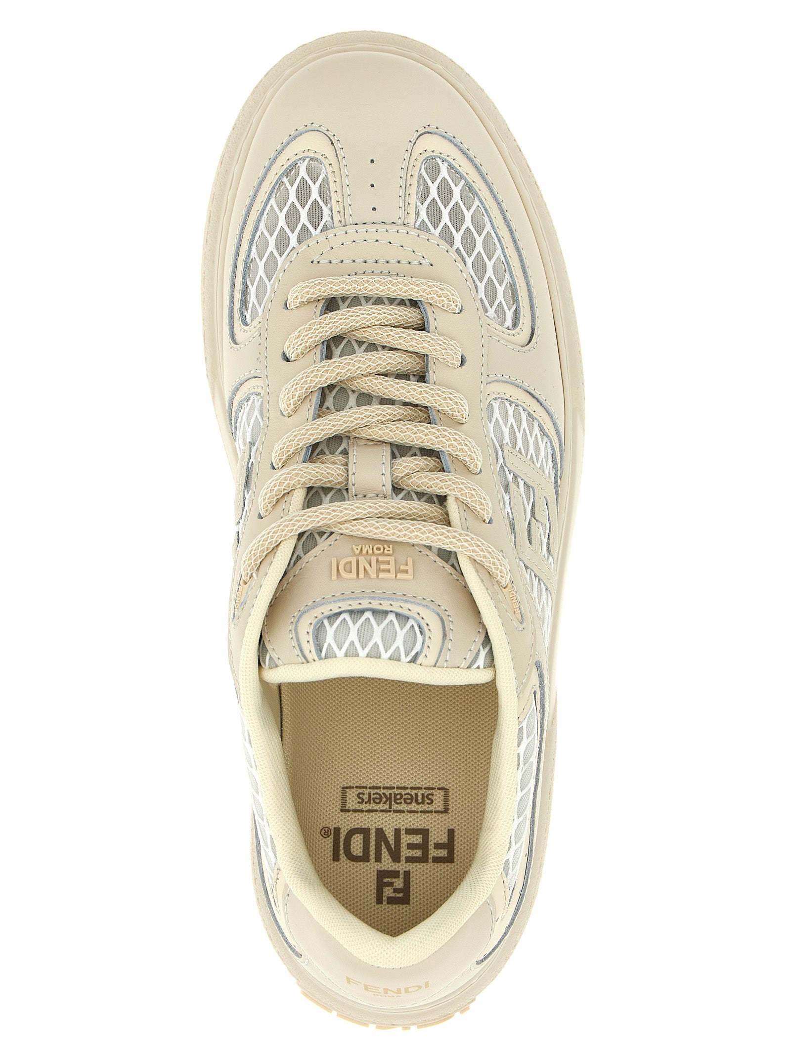 Fendi Beige Fendi Match Platform Sneakers Leather