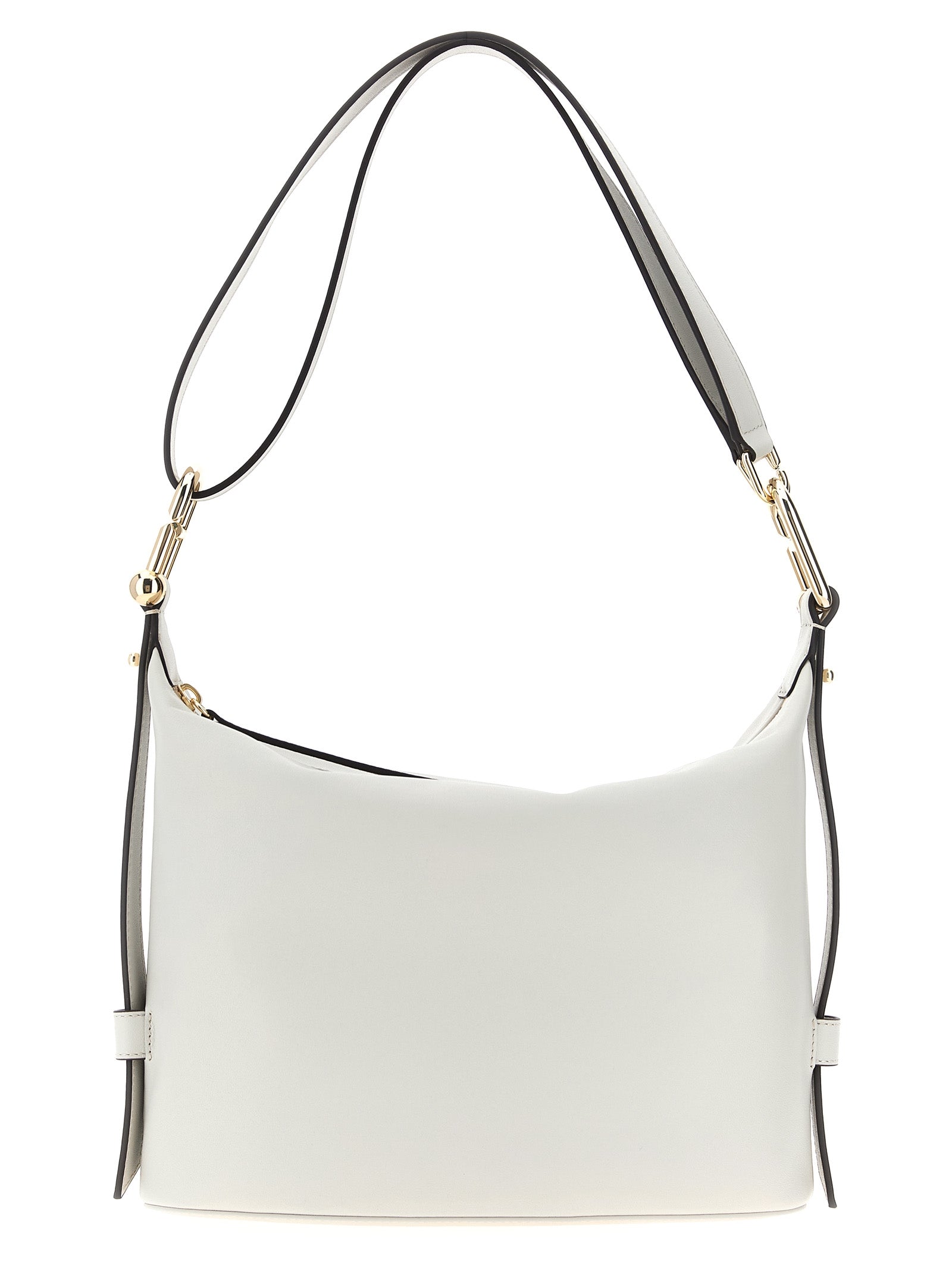 Furla White Nuvola Hobo M Leather Shoulder Bag