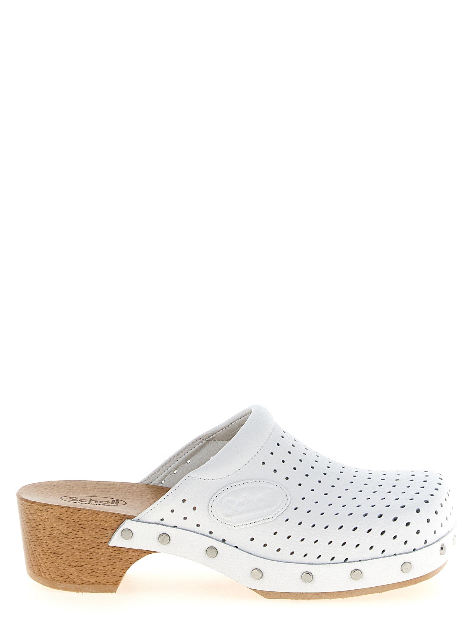Balenciaga White Clog Leather Shoes