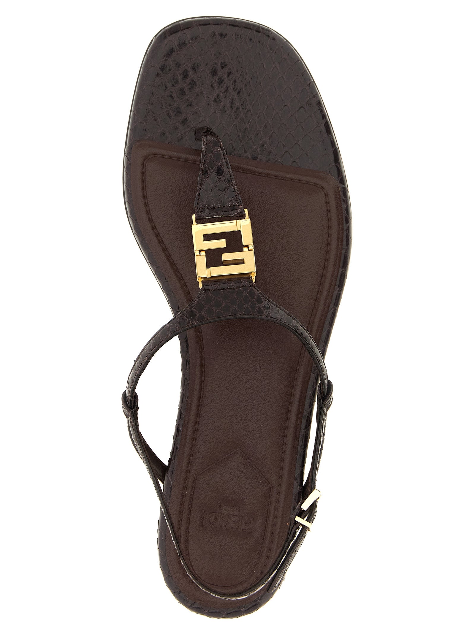 Fendi Purple FFold Ayers Leather Flat Sandals