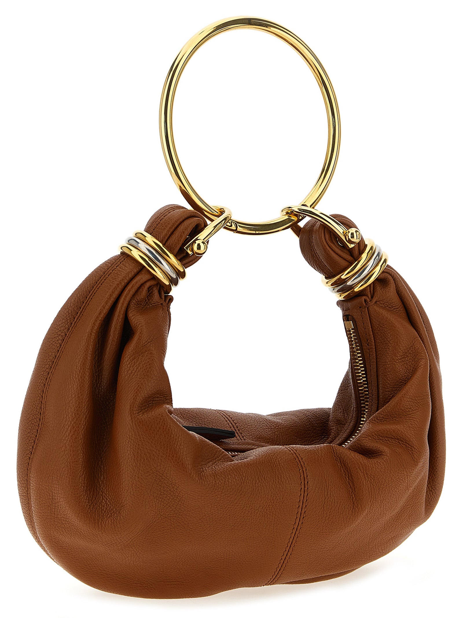 Chloé Brown Bracelet Hobo Small Handbag Calf Leather