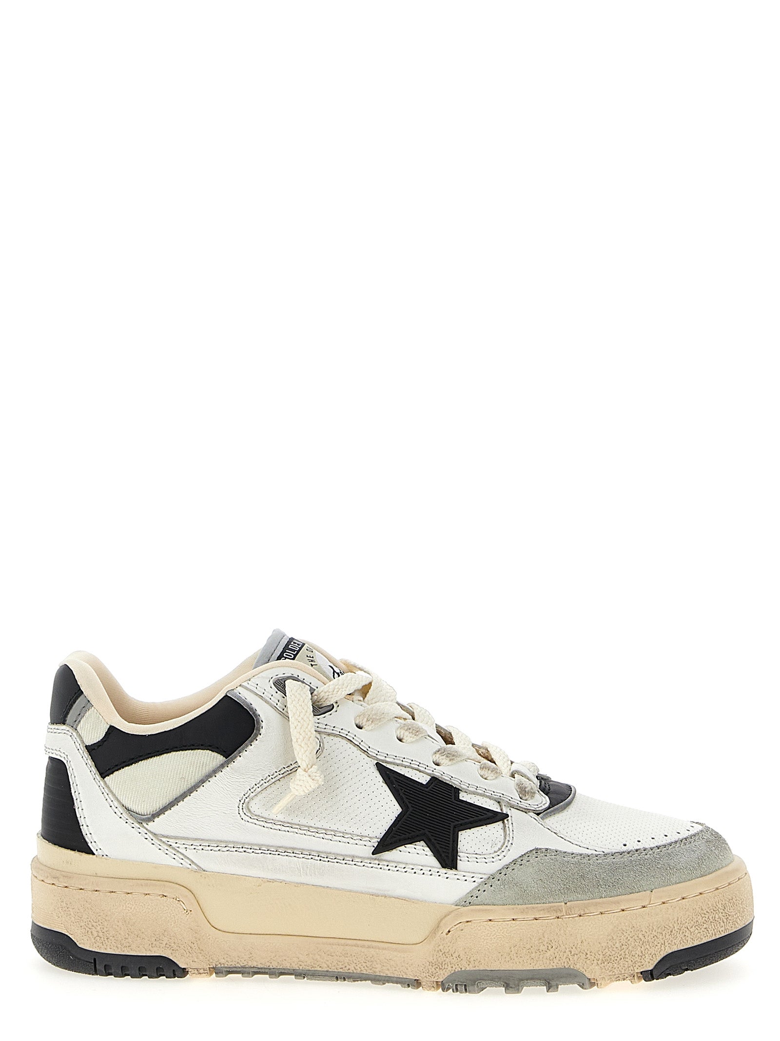 Golden Goose White Black Forty2 Leather Sneakers