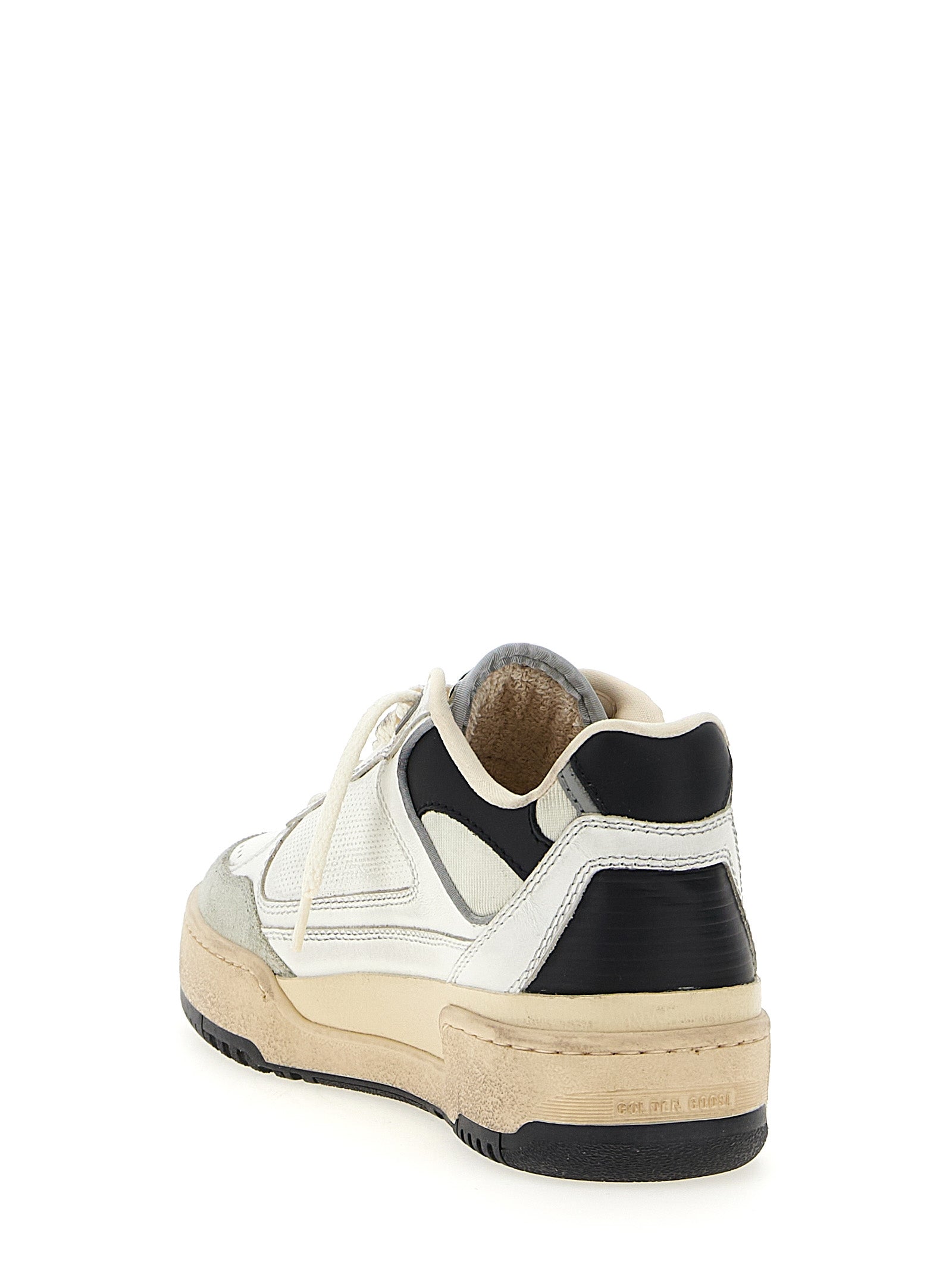 Golden Goose White Black Forty2 Leather Sneakers