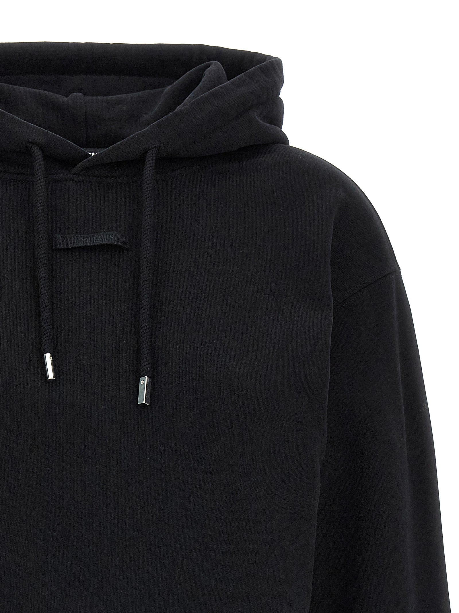 Jacquemus Black Le Hoodie Gros-Grain Cotton Hoodie