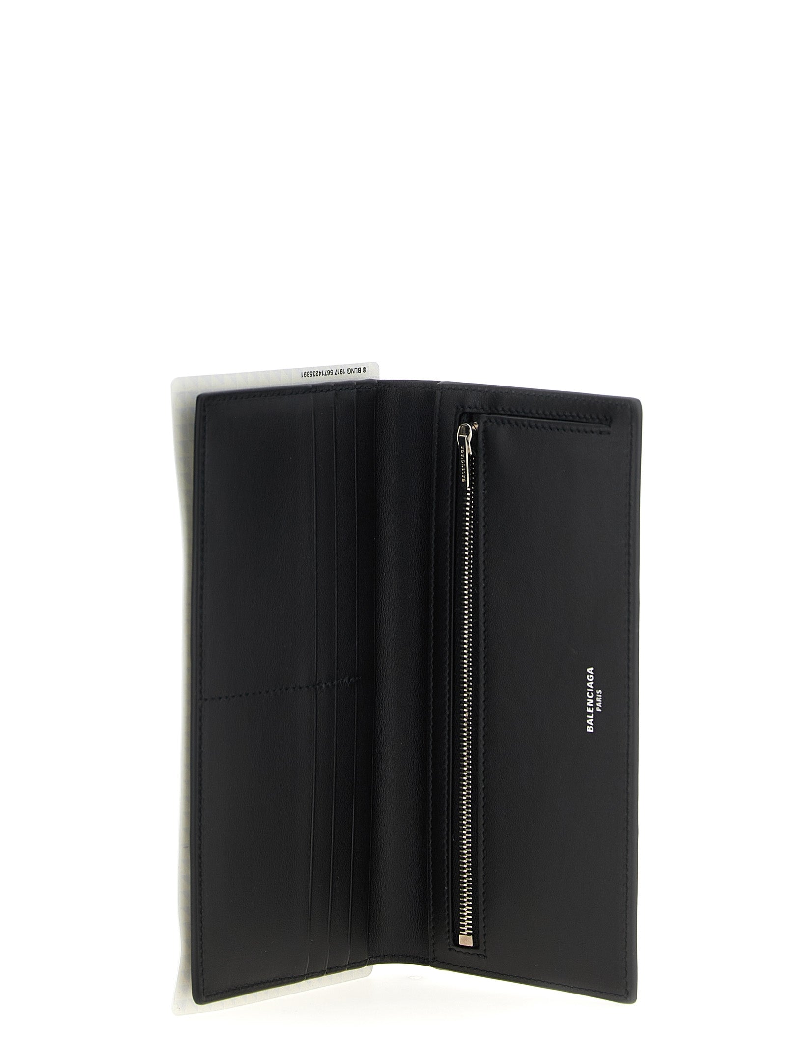 Balenciaga Black Passport Lungo 1 Biglietto Calf Leather Wallet