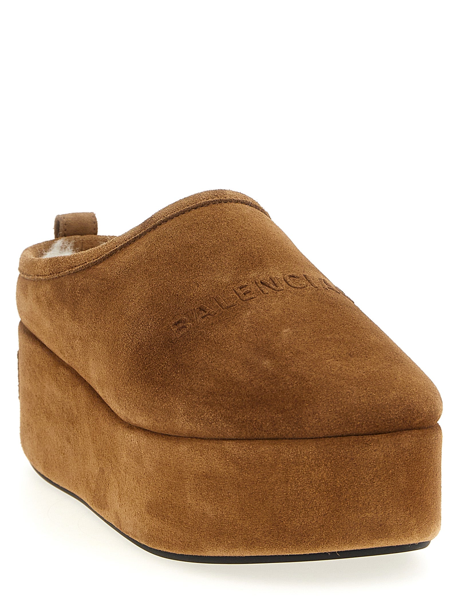 Balenciaga Brown Alaska Soft Mules Leather