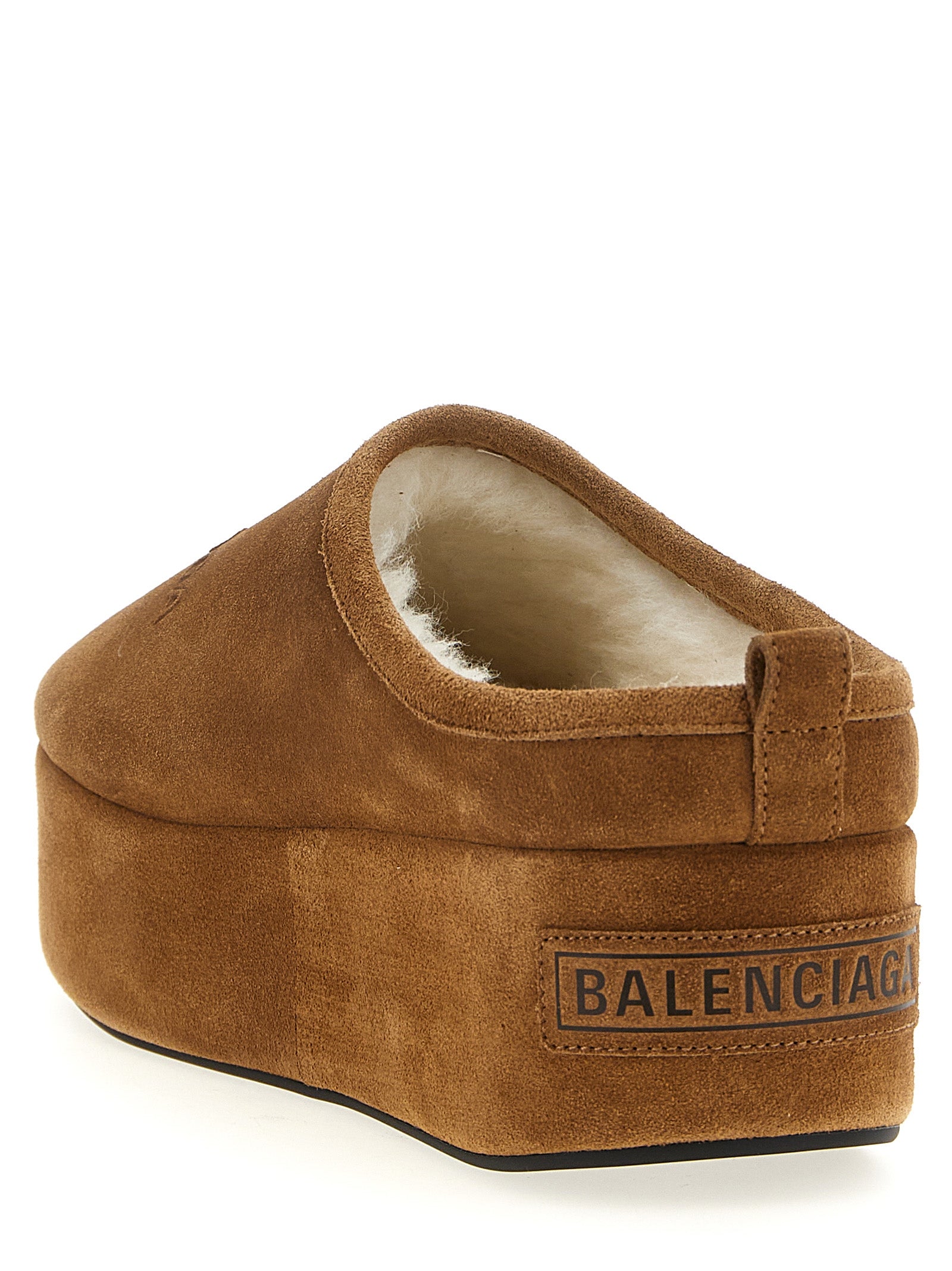 Balenciaga Brown Alaska Soft Mules Leather