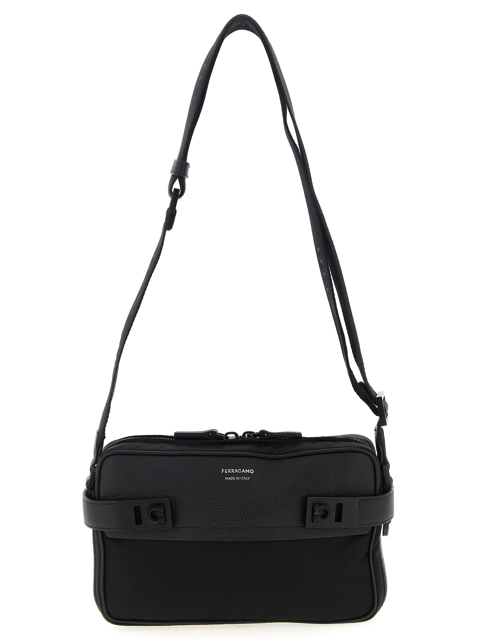 Sac bandoulière Ferragamo en tissu noir