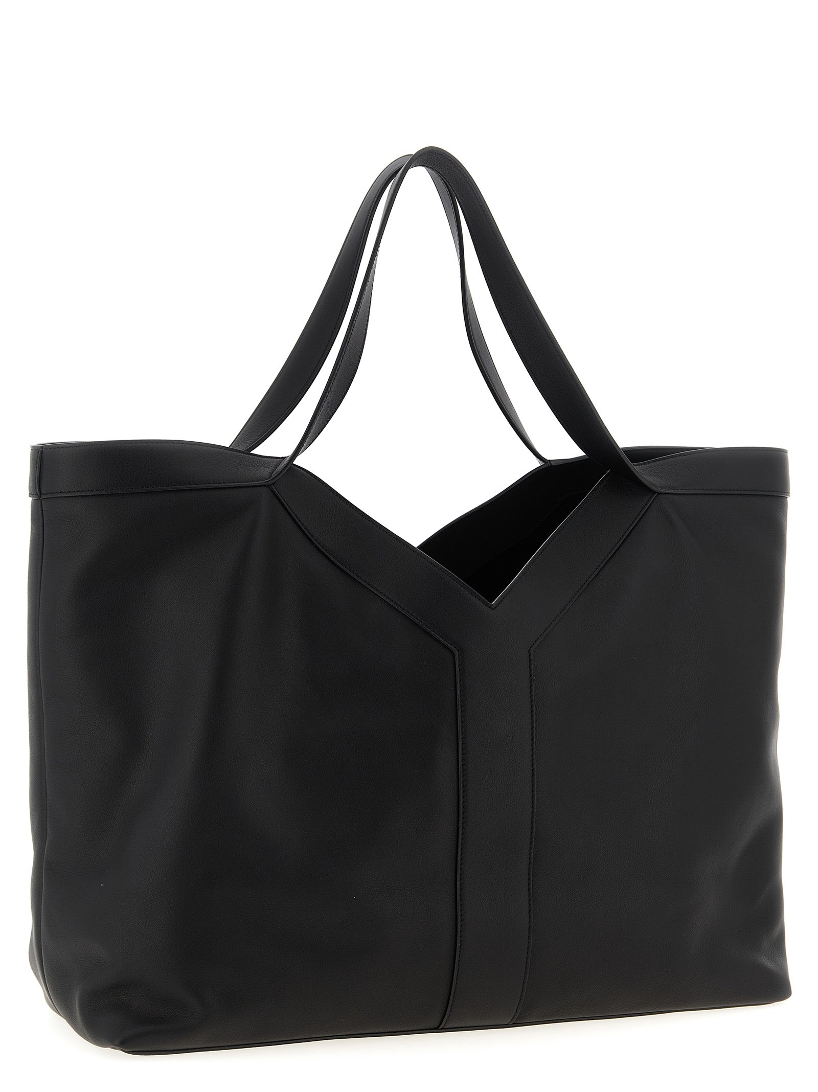 Saint Laurent Black Large Shopping Tote Leather
