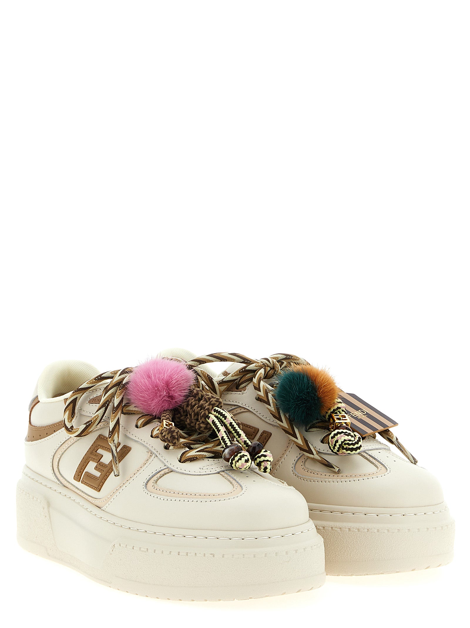 Fendi Multicolor Match Platform Sneakers Leather