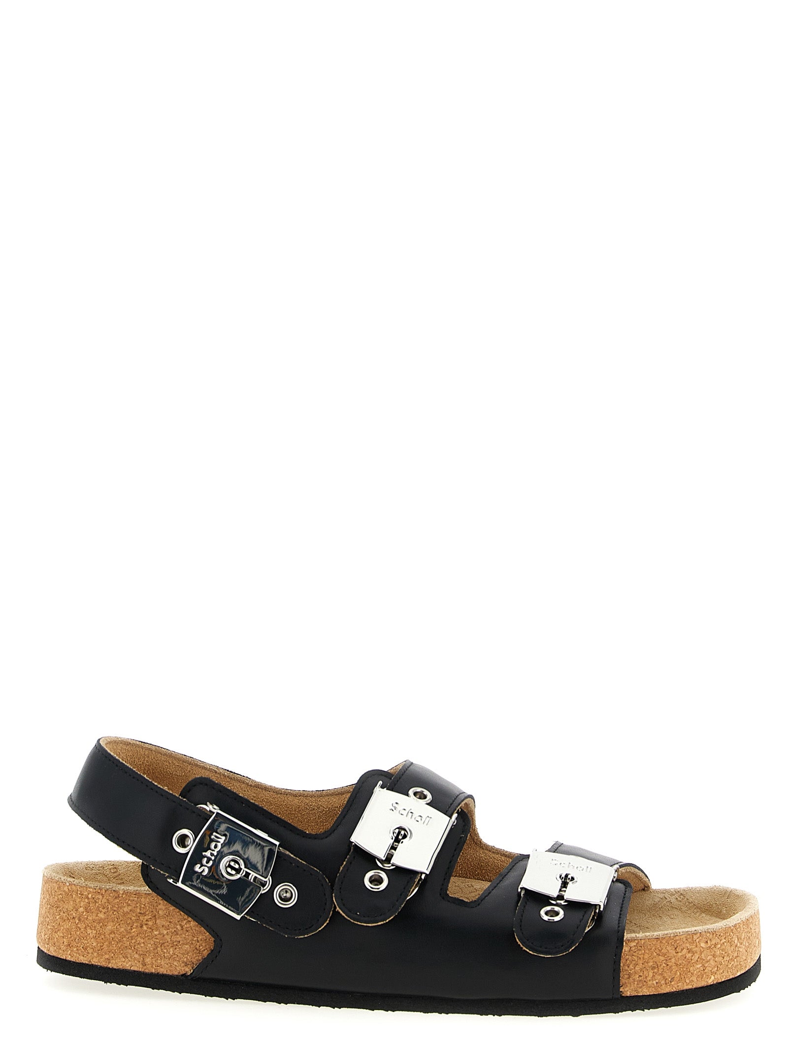 Balenciaga Black Flat Sandals Leather