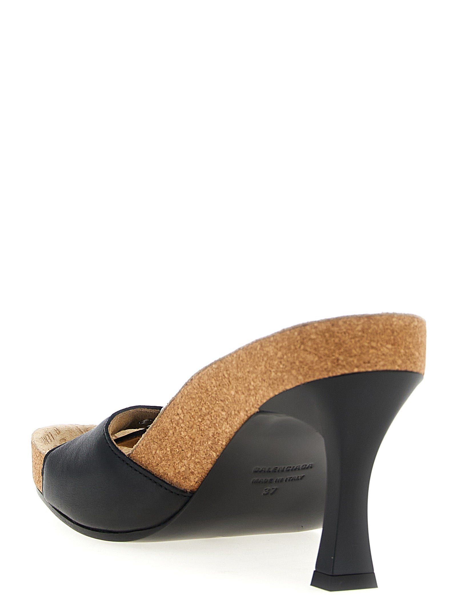 Balenciaga Black Stiletto Heel Sandals Leather