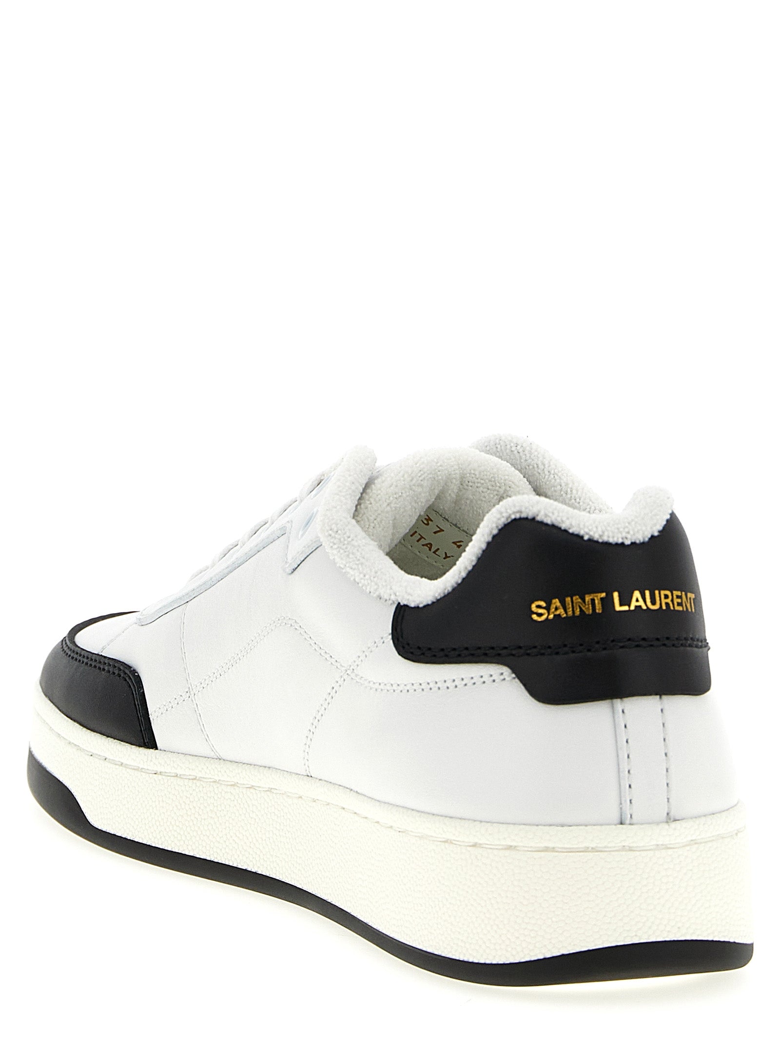 Saint Laurent White Black SL61 Low Top Sneakers Calf Leather