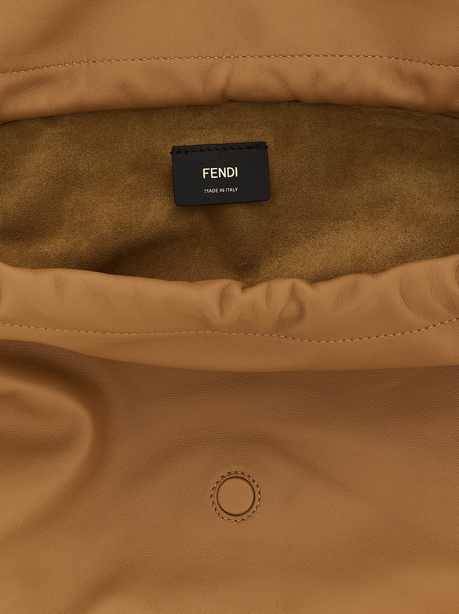 Fendi Beige Mamma Baguette Lambskin Shoulder Bag