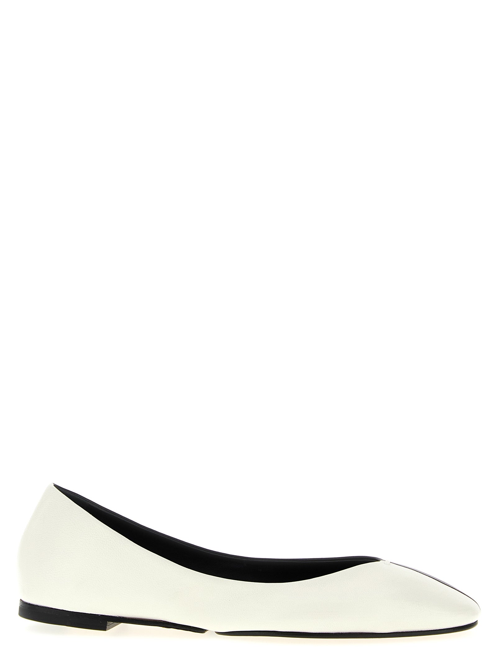 Jacquemus White Black Lambskin Ballet Flats