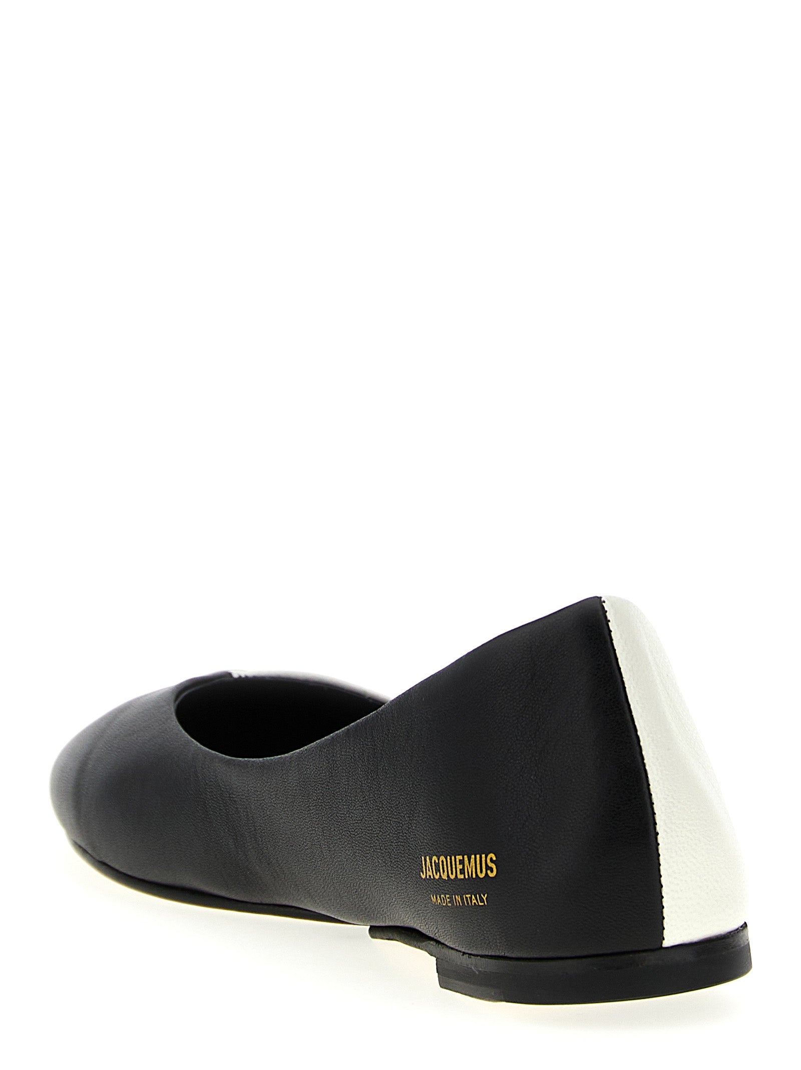 Jacquemus White Black Lambskin Ballet Flats