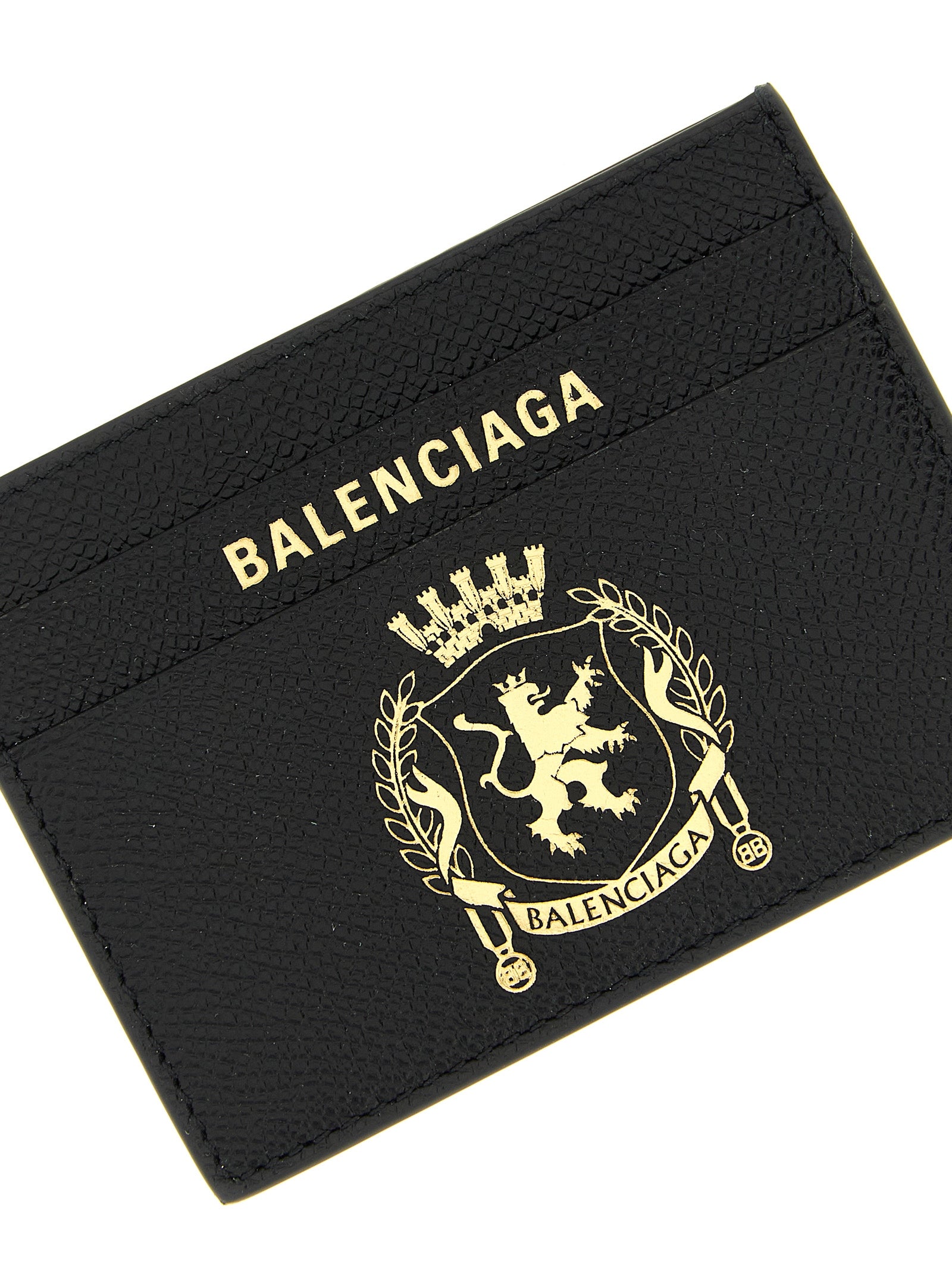 Portefeuille Balenciaga en cuir de veau noir