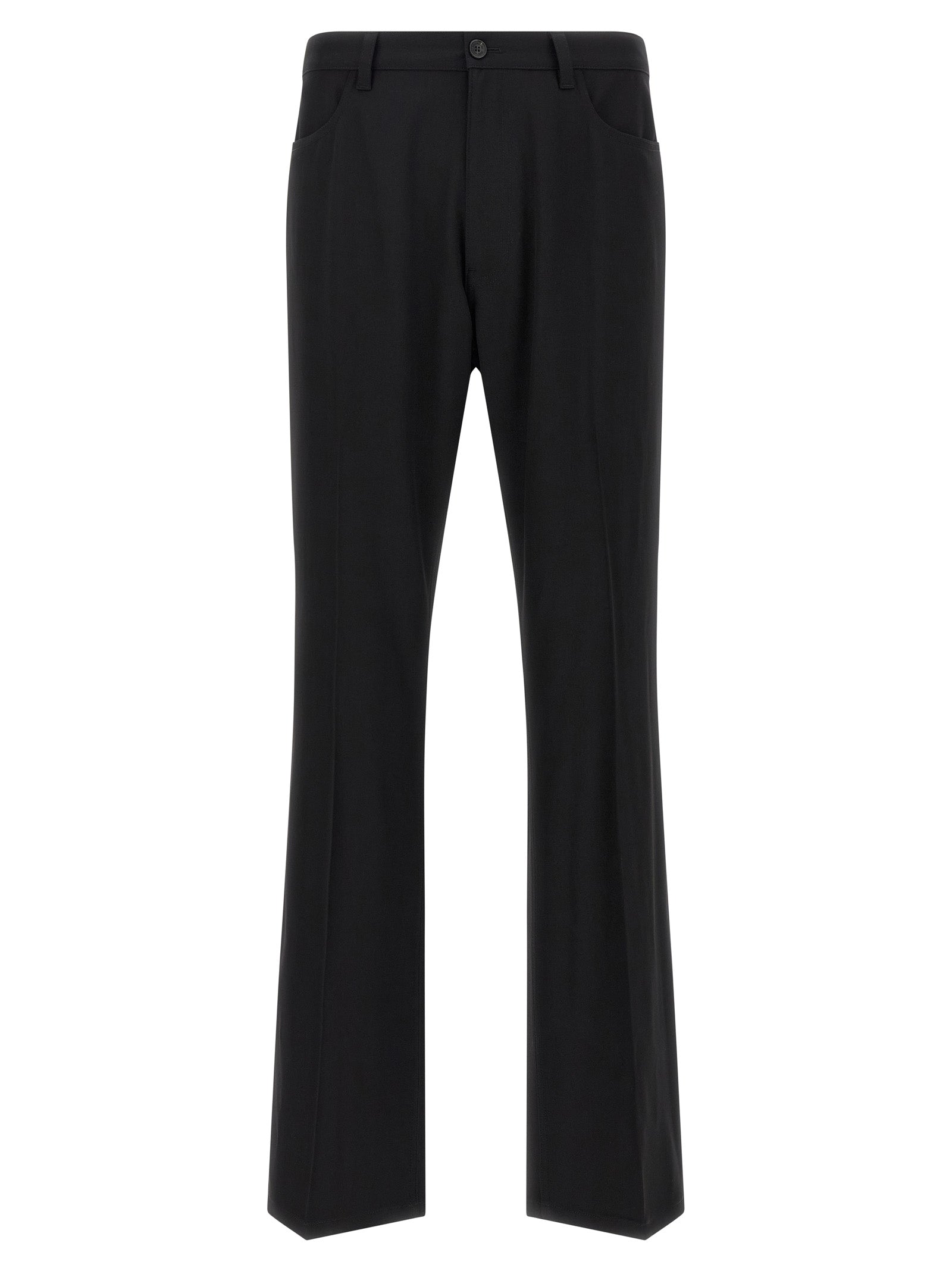 Balenciaga Black Stretch Wool Twill Dress Pants