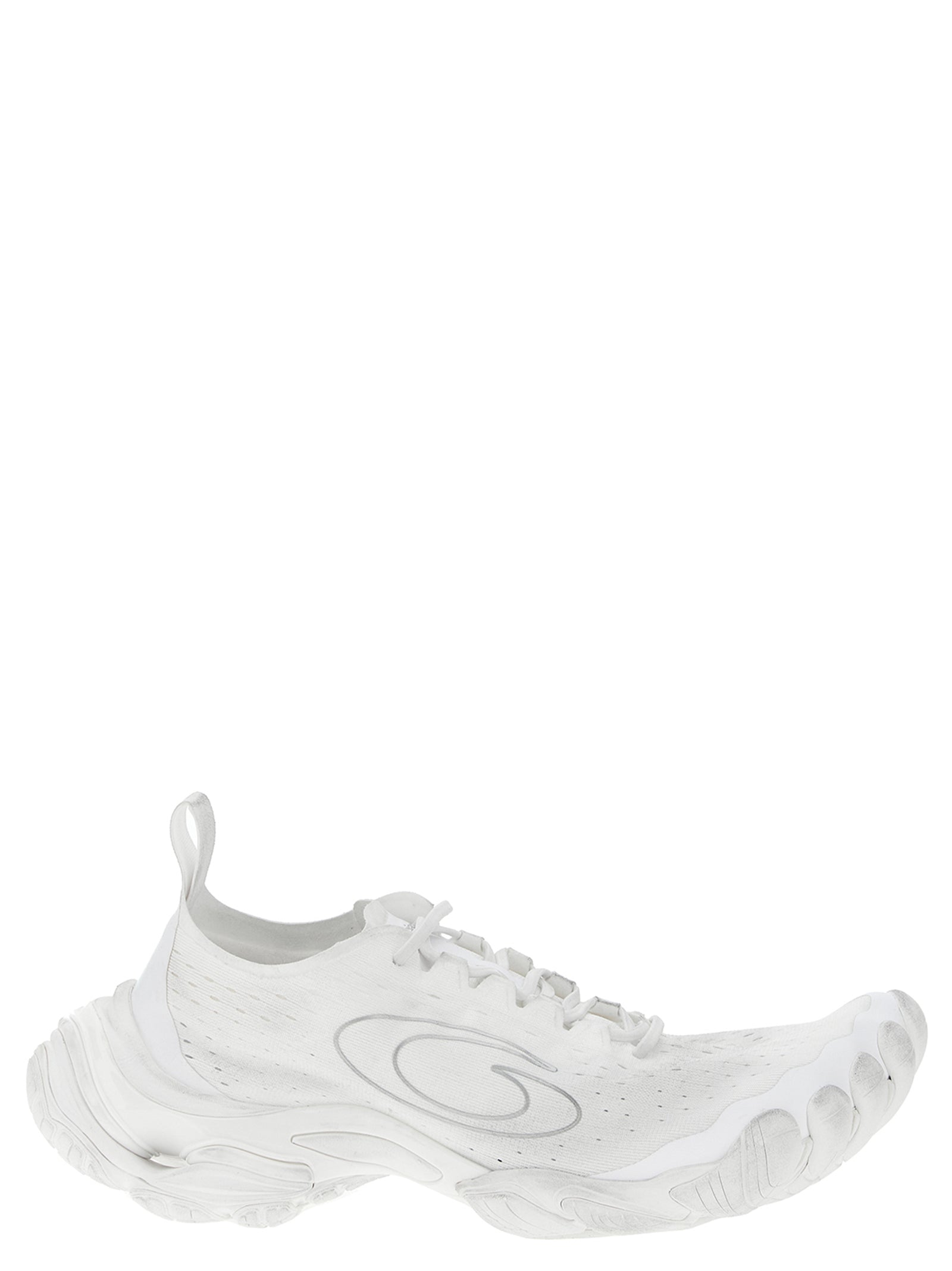 Balenciaga White Anatomic Runner Synthetic Sneakers