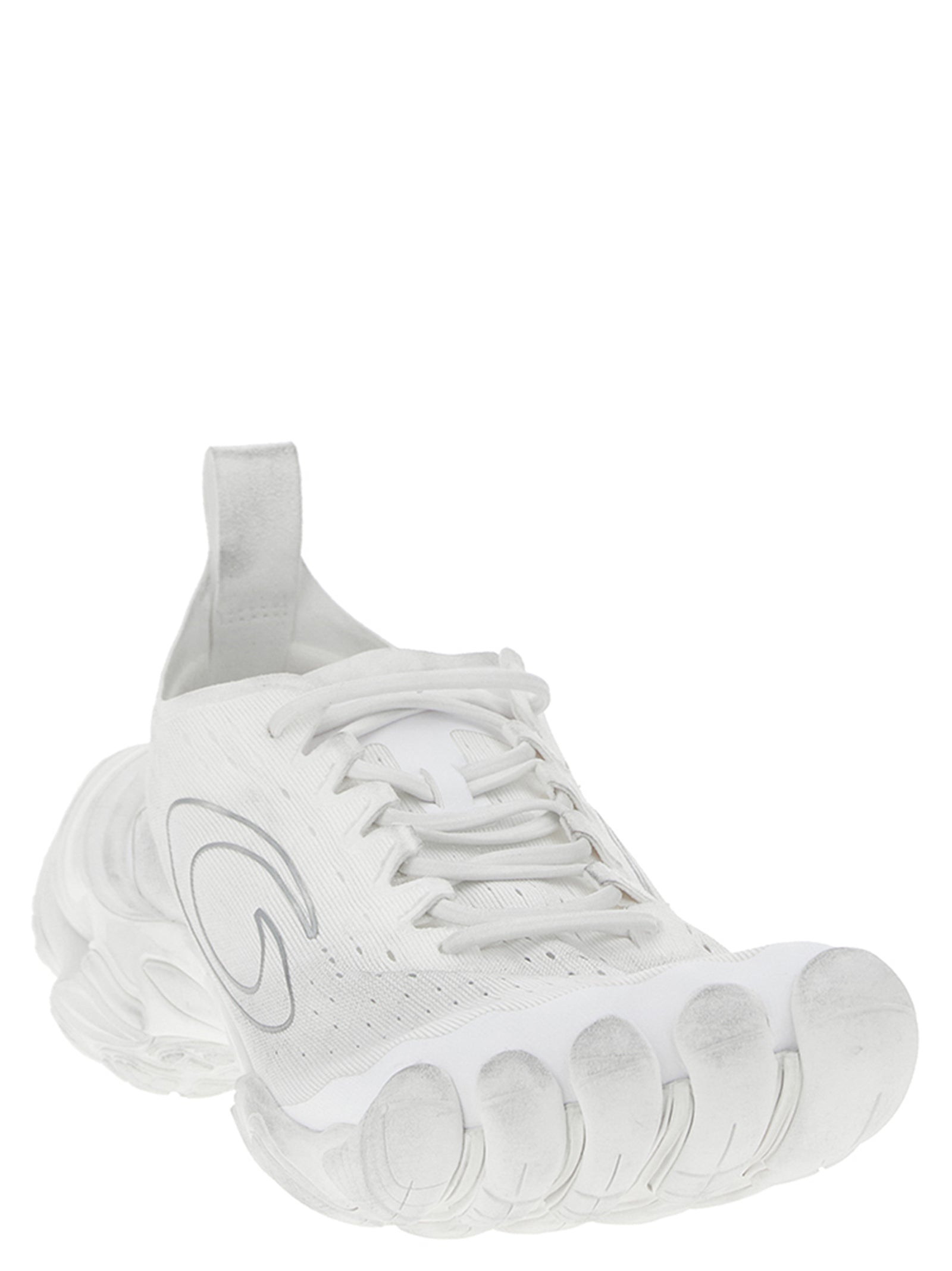 Balenciaga White Anatomic Runner Synthetic Sneakers