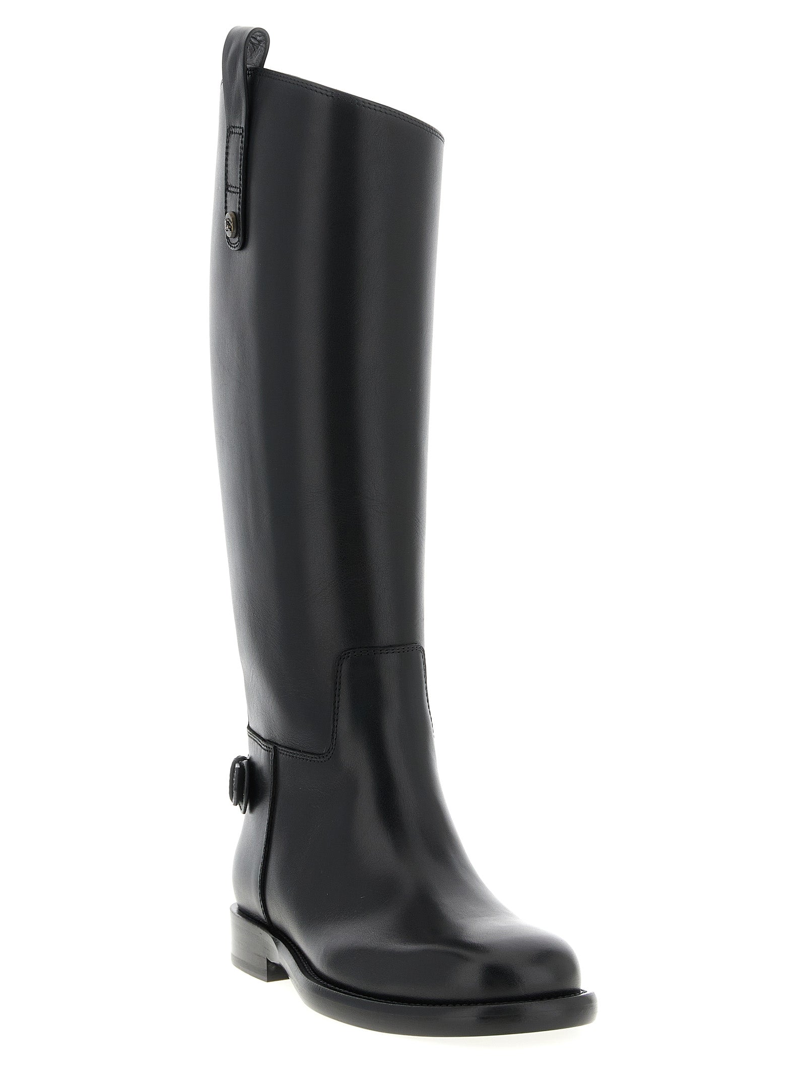 Burberry Black Cavalier Over The Knee Leather Boots